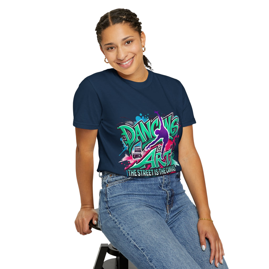 Artistic Dance T-Shirt, Urban Dance Tee, Street Art Apparel, Gift for Dancers, Graffiti Shirt, Colorful Expression Tee