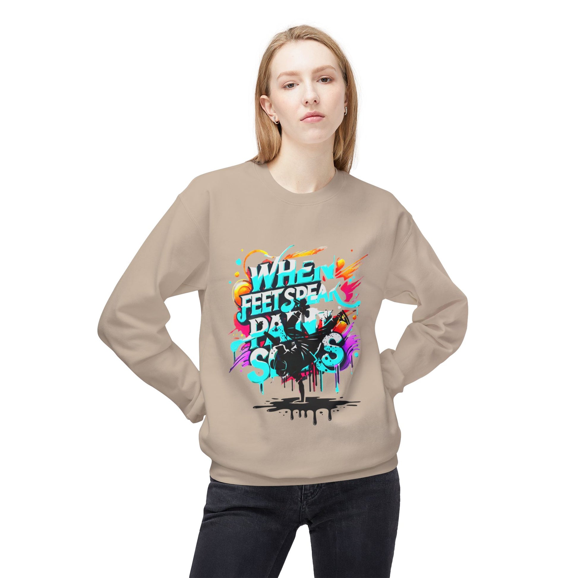 Bold in Motion Sweatshirt, Unisex Fashion Sweatshirt, Art Lover Apparel, Gift for Dancers, Street Art Crew