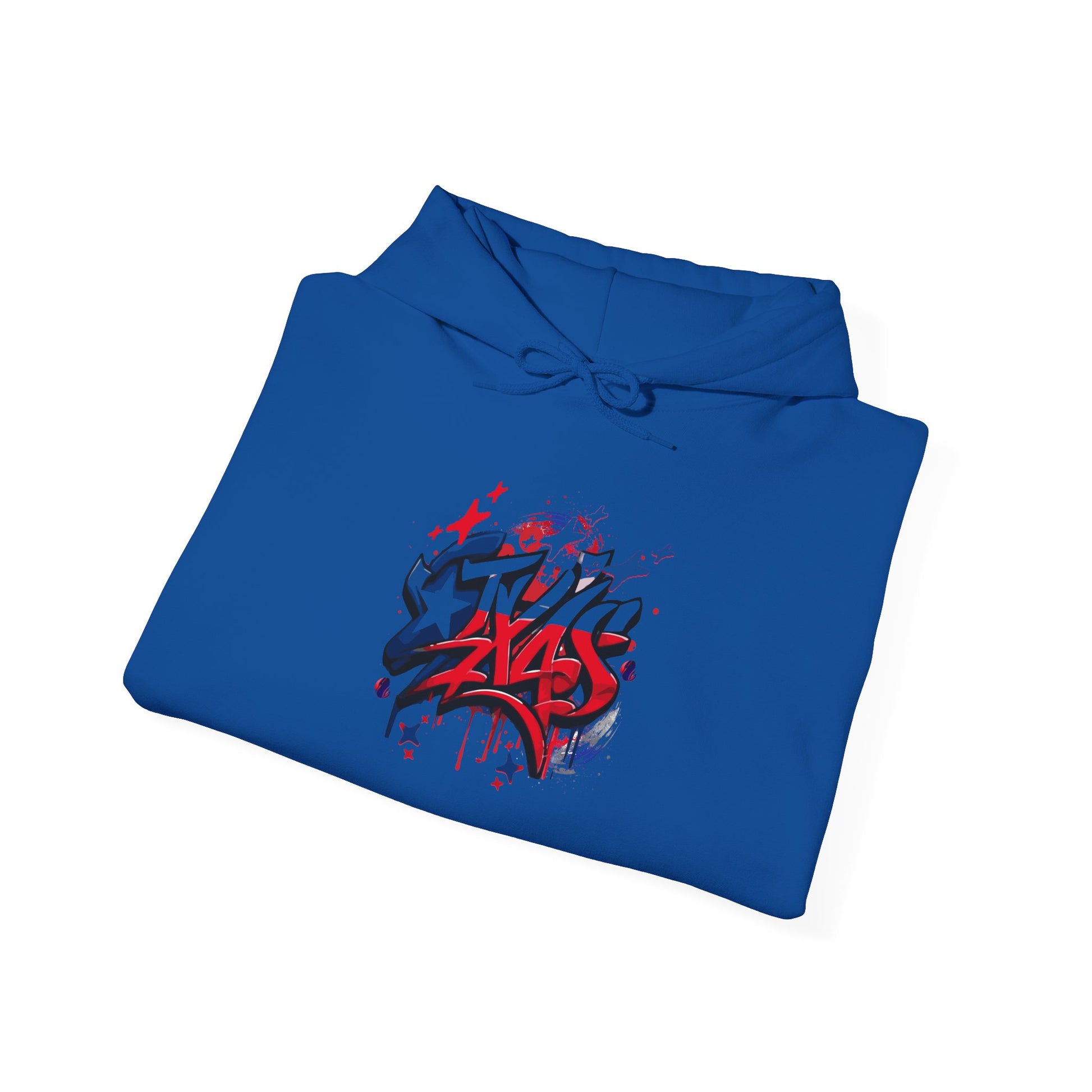 Patriotic Graffiti Hoodie, Cozy Sweatshirt for Casual Wear, Perfect Gift for July 4th, Stylish Streetwear, Unisex Fashion