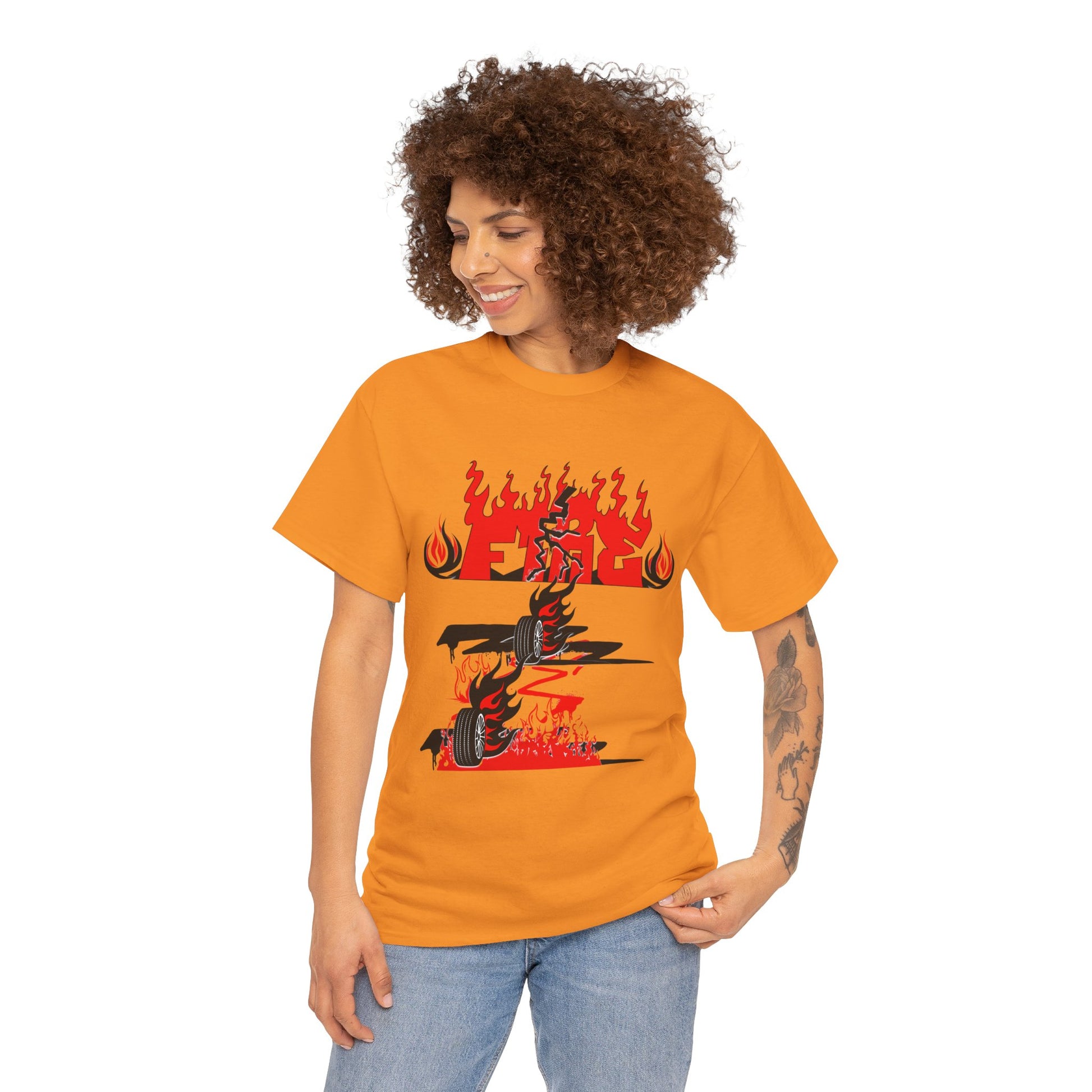 Fire Graphic Unisex Tee, Graphic T-Shirt, Casual Wear, Street Style, Gift for Him/Her, Festival Outfit