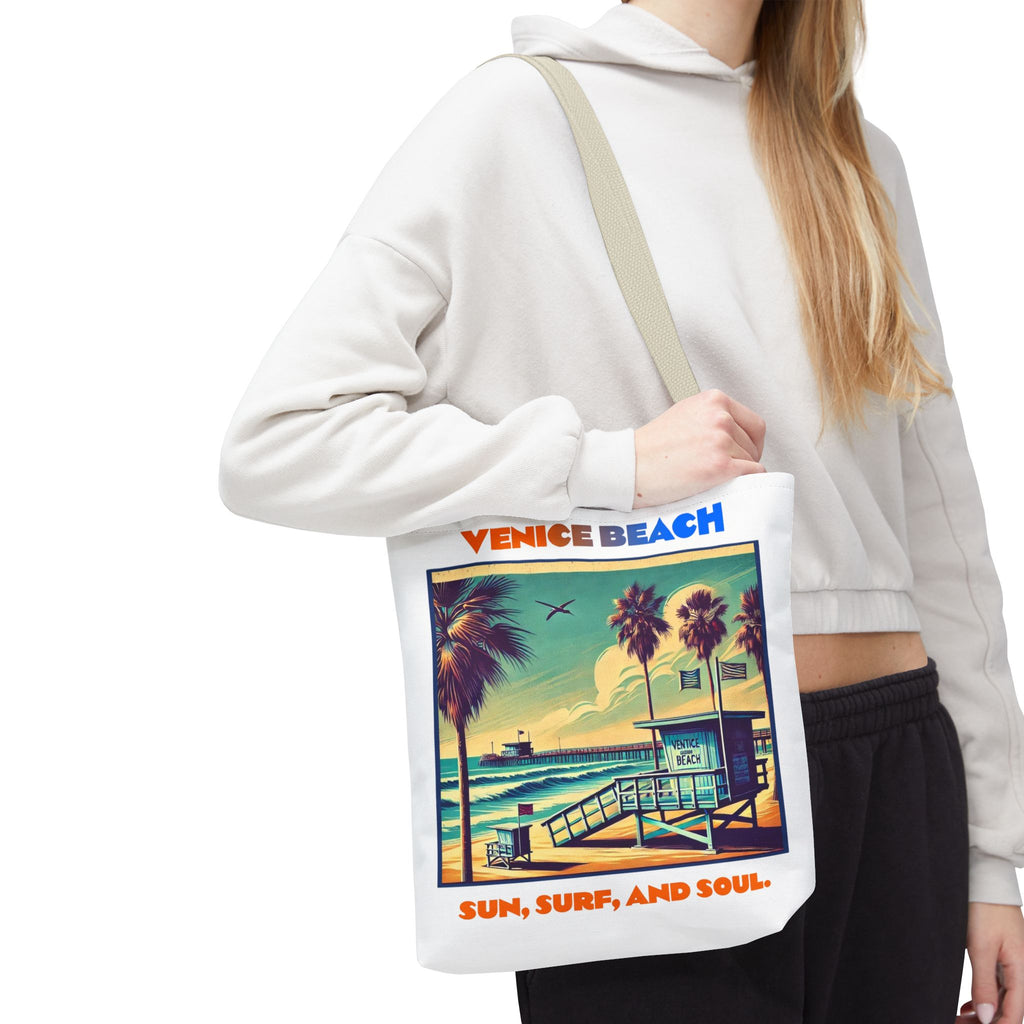 Venice Beach Tote Bag - Sun, Surf, and Soul, Beach Bag, Eco-Friendly, Summer Essential, Travel Tote, Gift for Beach Lovers
