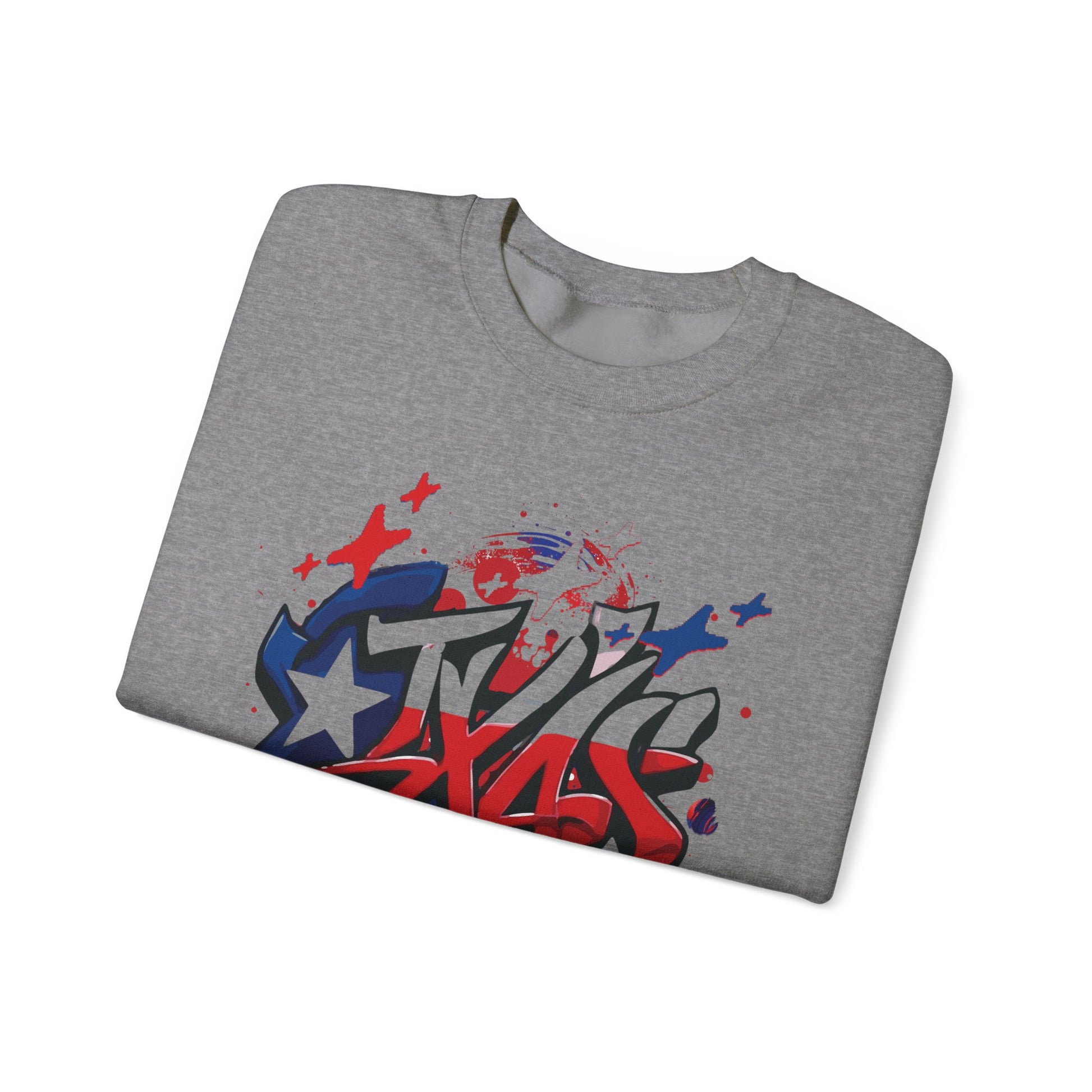 Texas Graffiti Crewneck Sweatshirt, Urban Streetwear, Unisex Fashion, Graphic Sweatshirt, Cozy Layering Piece, Gift for Him/Her