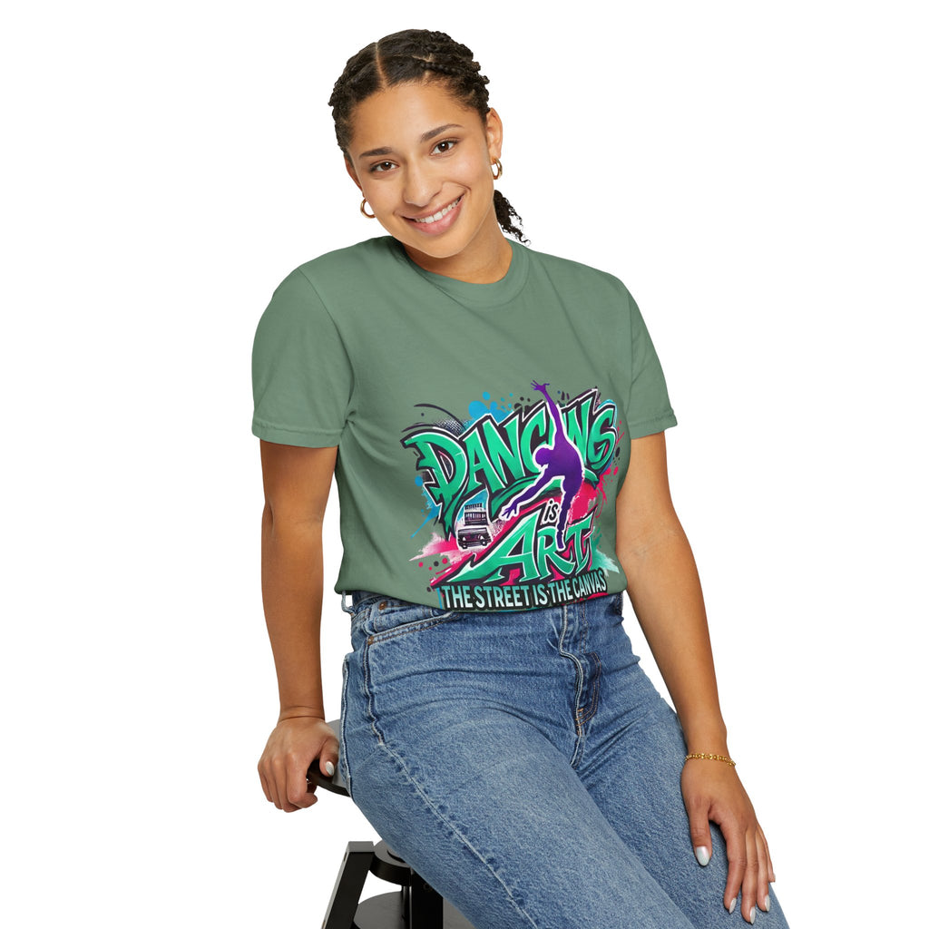 Artistic Dance T-Shirt, Urban Dance Tee, Street Art Apparel, Gift for Dancers, Graffiti Shirt, Colorful Expression Tee