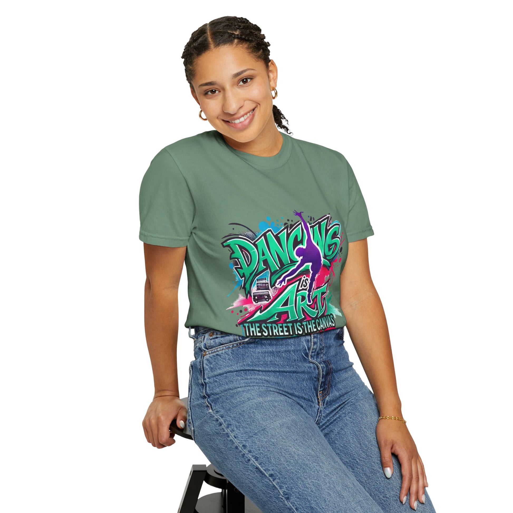 Artistic Dance T-Shirt, Urban Dance Tee, Street Art Apparel, Gift for Dancers, Graffiti Shirt, Colorful Expression Tee