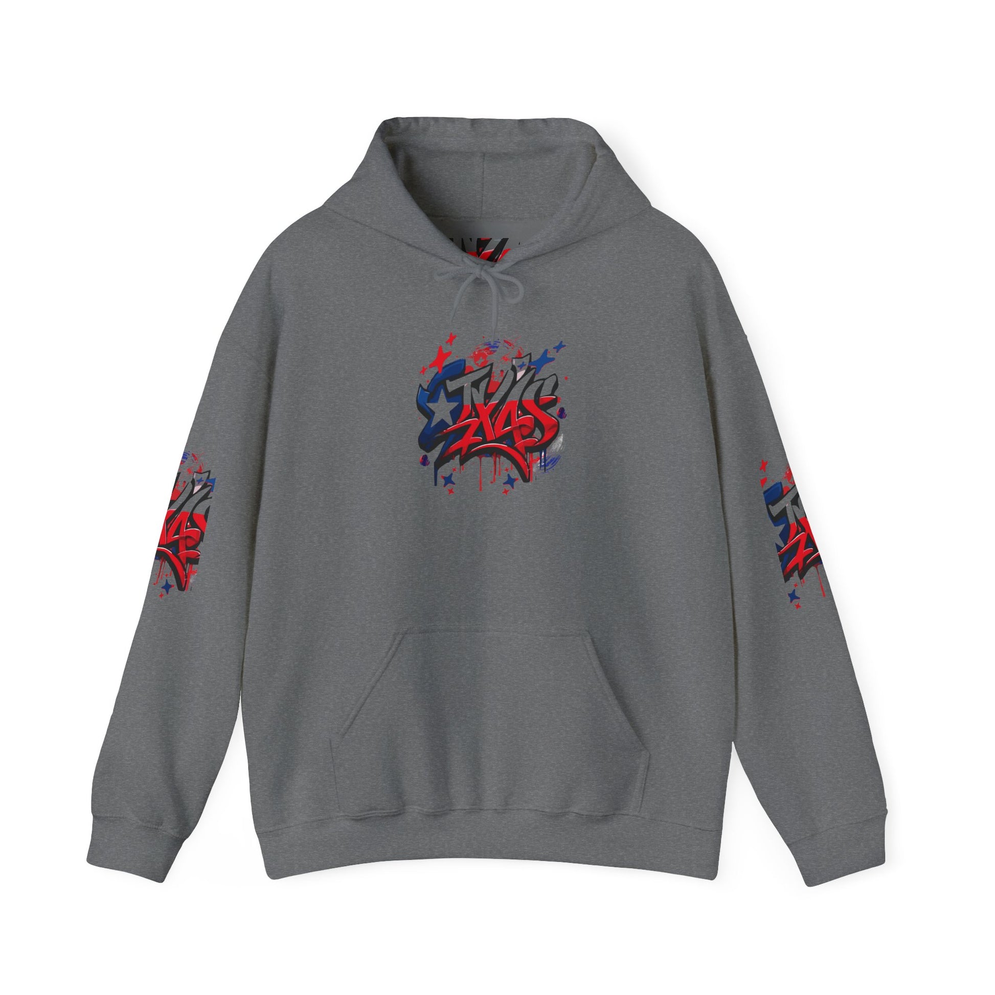 Patriotic Graffiti Hoodie, Cozy Sweatshirt for Casual Wear, Perfect Gift for July 4th, Stylish Streetwear, Unisex Fashion