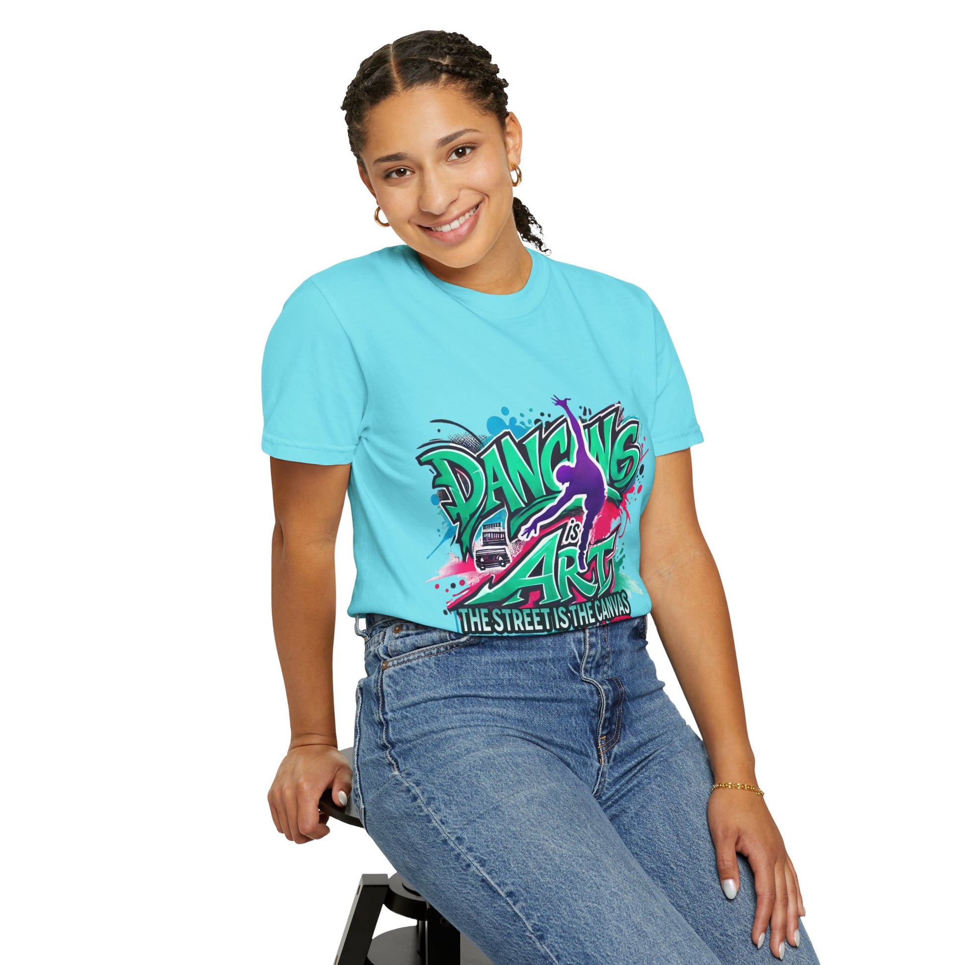 Artistic Dance T-Shirt, Urban Dance Tee, Street Art Apparel, Gift for Dancers, Graffiti Shirt, Colorful Expression Tee