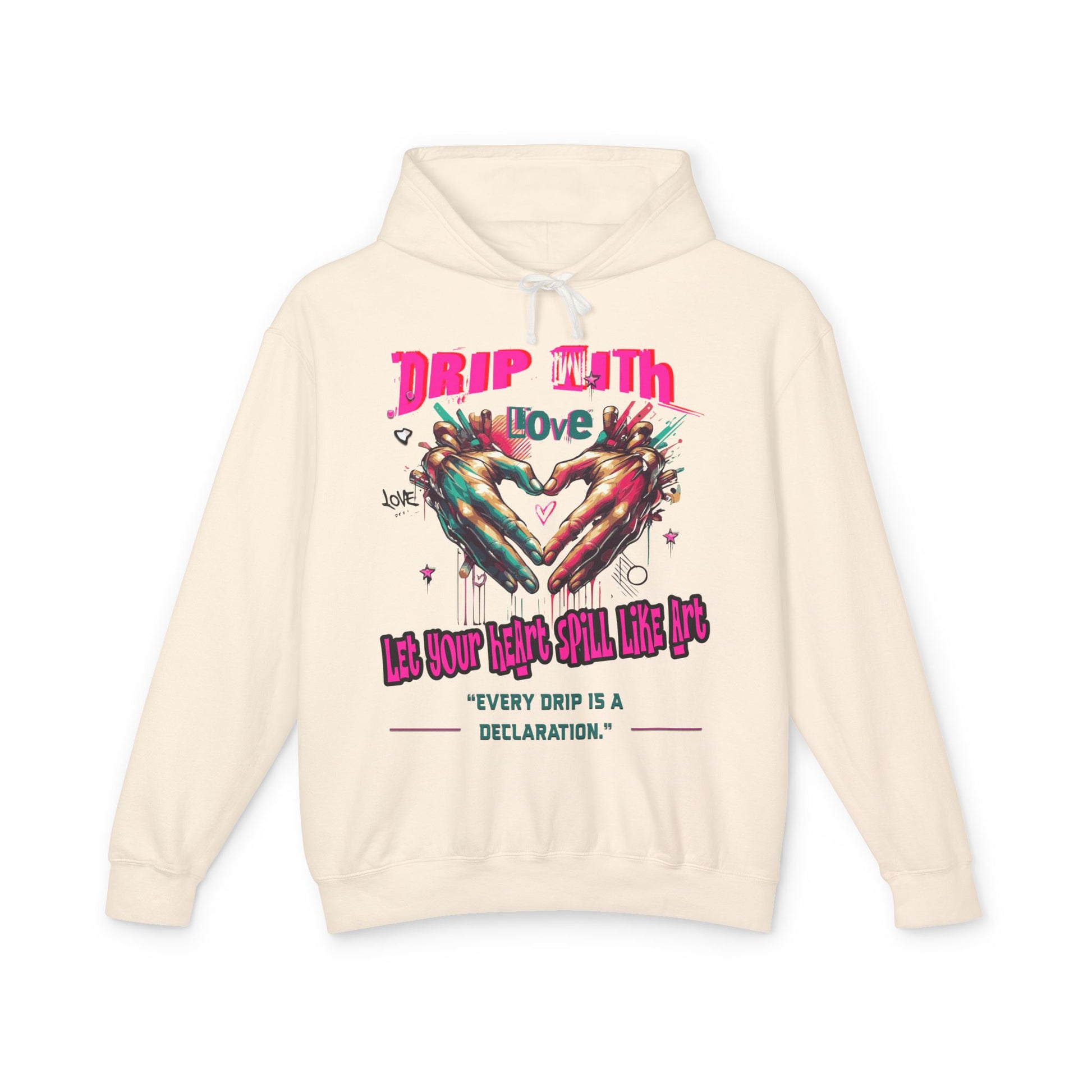 Colorful Love Hoodie, Unisex Sweatshirt for Couples, Unique Gift for Valentine's Day, Cozy Casual Hoodie, Drip with Love Design