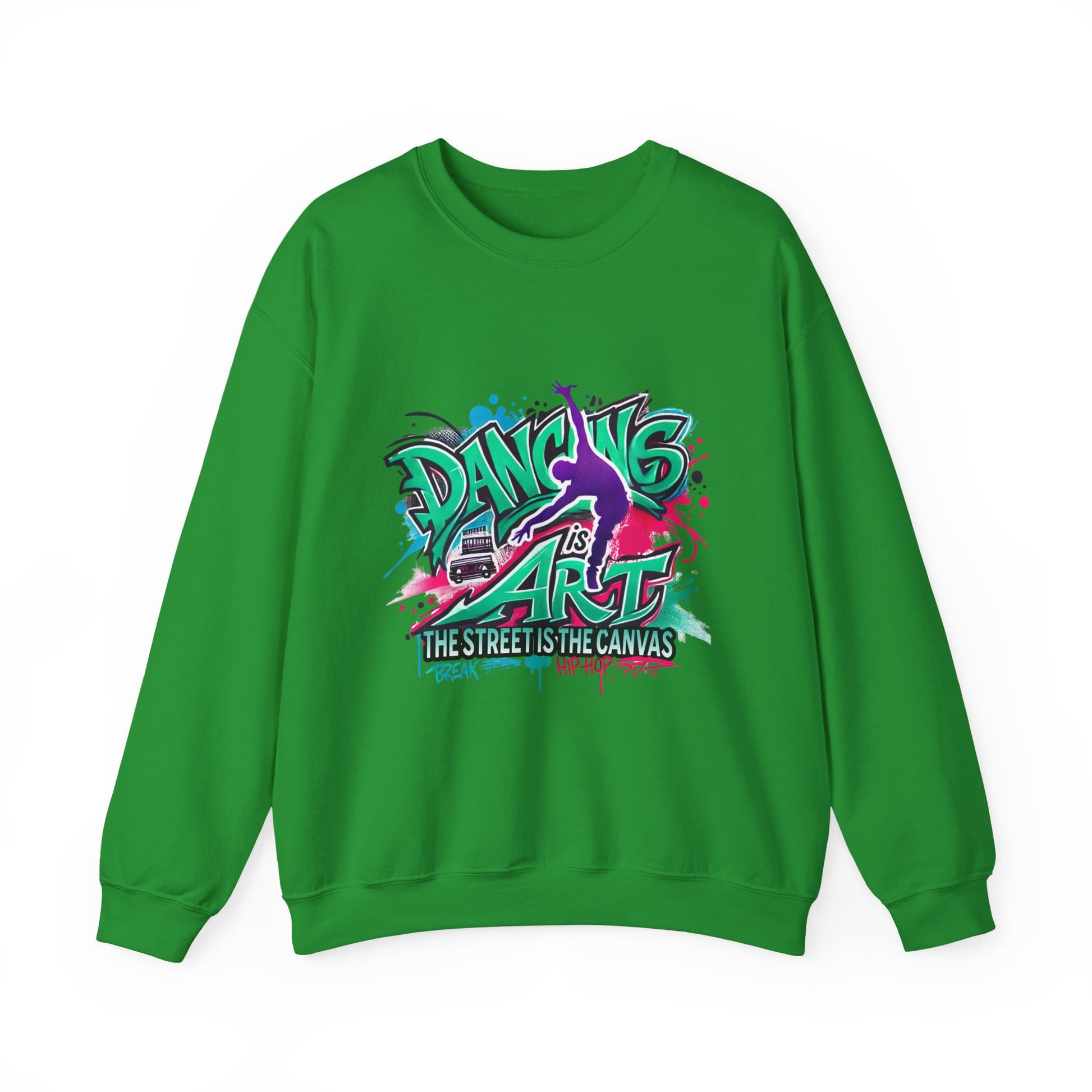 Colorful Street Art Sweatshirt, Unisex Crewneck Pullover, Dance Sweatshirt Gift, Streetwear Apparel, Artsy Fashion