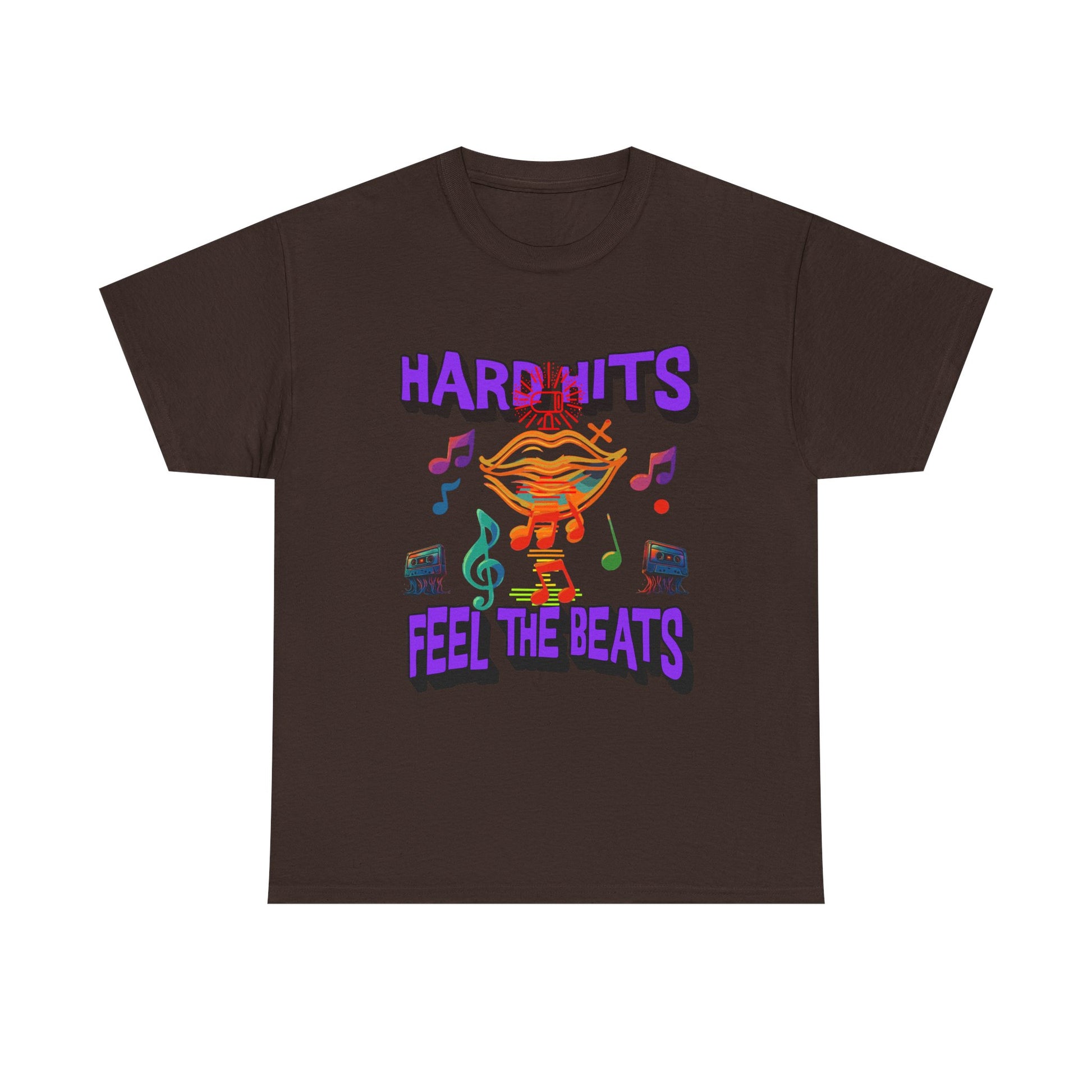 Music Lover Tee - Hard Hits Feel The Beats, Unisex Cotton Shirt, Perfect Gift for Musicians, Concerts, Festivals, Casual Wear