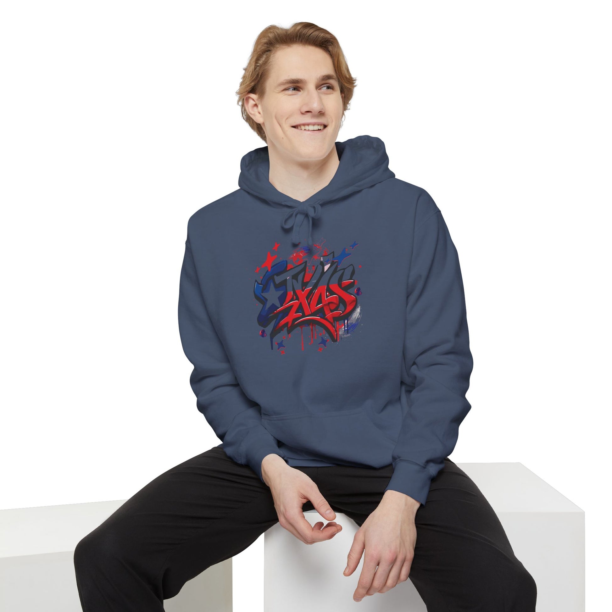 Fourth of July, Street Style Patriotic Graffiti Hoodie – Casual Unisex Sweatshirt for Celebration, Everyday Wear, Gift Idea, Summer BBQ, Fourth of July, Street Style