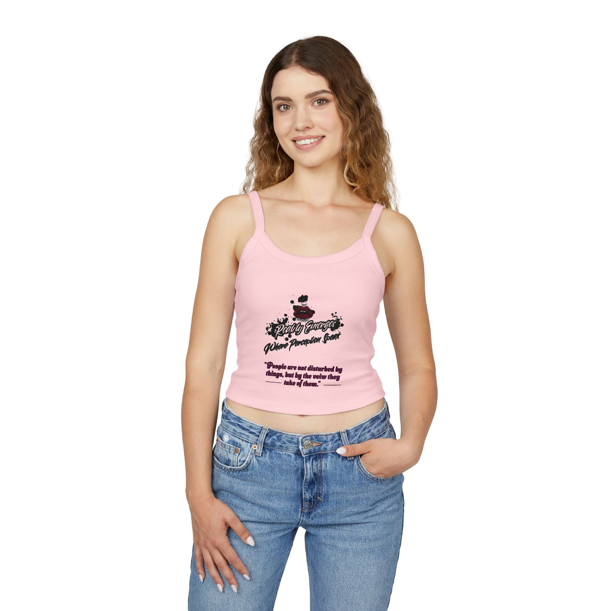 Women's Spaghetti Strap Tank Top, Inspirational Quote Summer Top, Casual Wear, Gift for Her, Motivational Clothing, Beach Wear