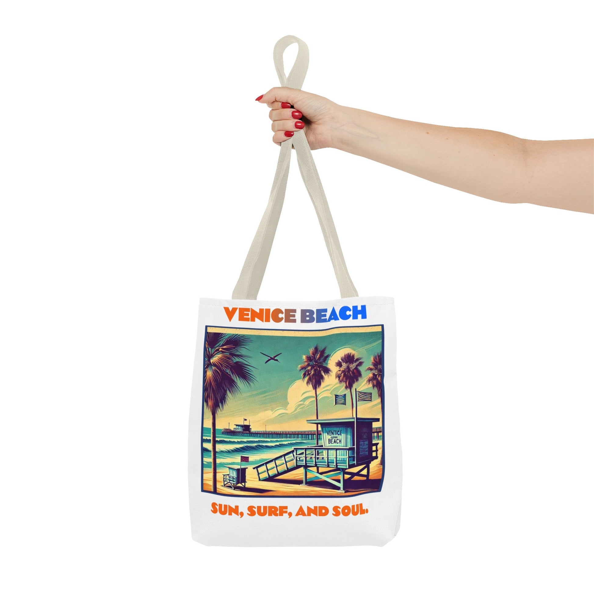 Venice Beach Tote Bag - Sun, Surf, and Soul, Beach Bag, Eco-Friendly, Summer Essential, Travel Tote, Gift for Beach Lovers