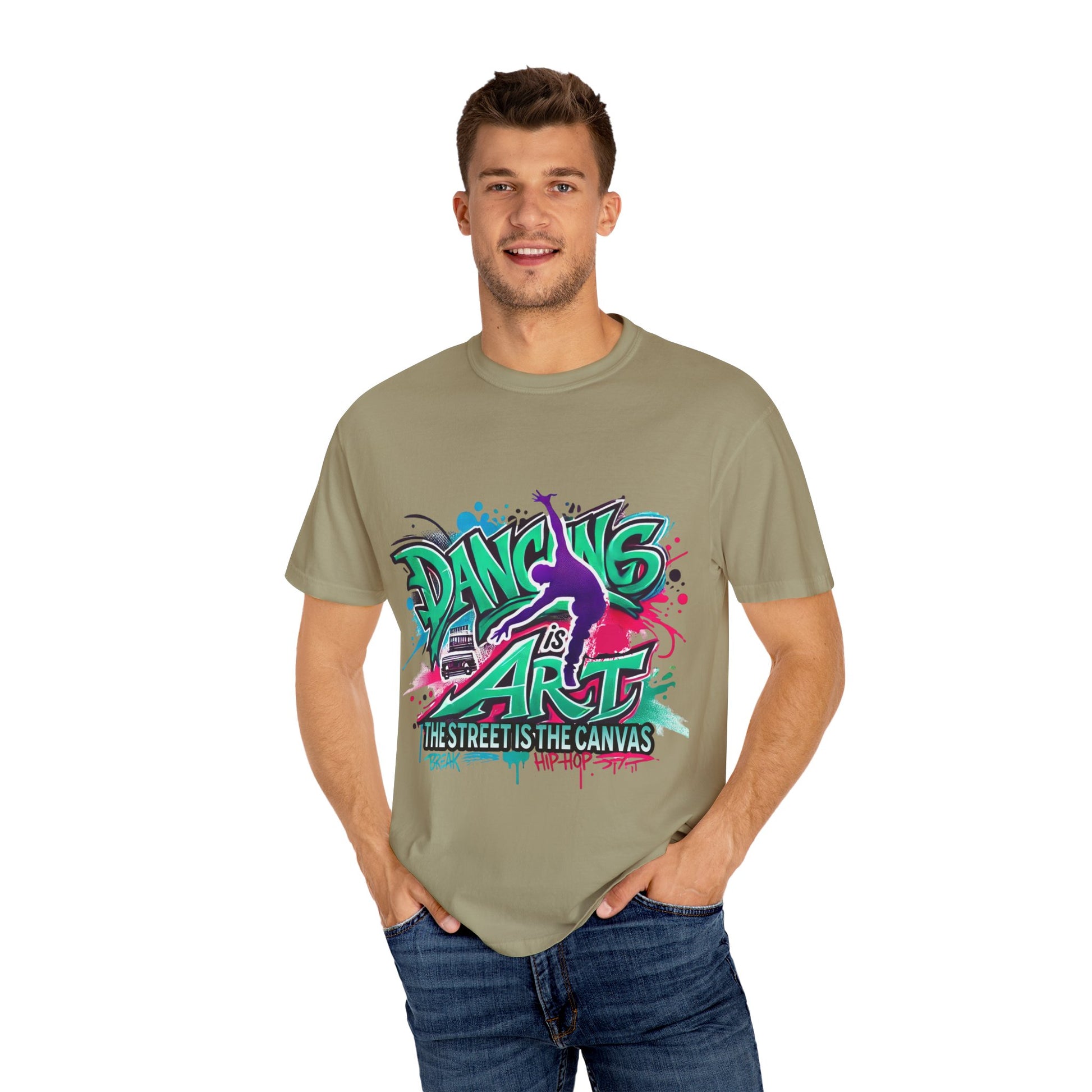 Artistic Dance T-Shirt, Urban Dance Tee, Street Art Apparel, Gift for Dancers, Graffiti Shirt, Colorful Expression Tee