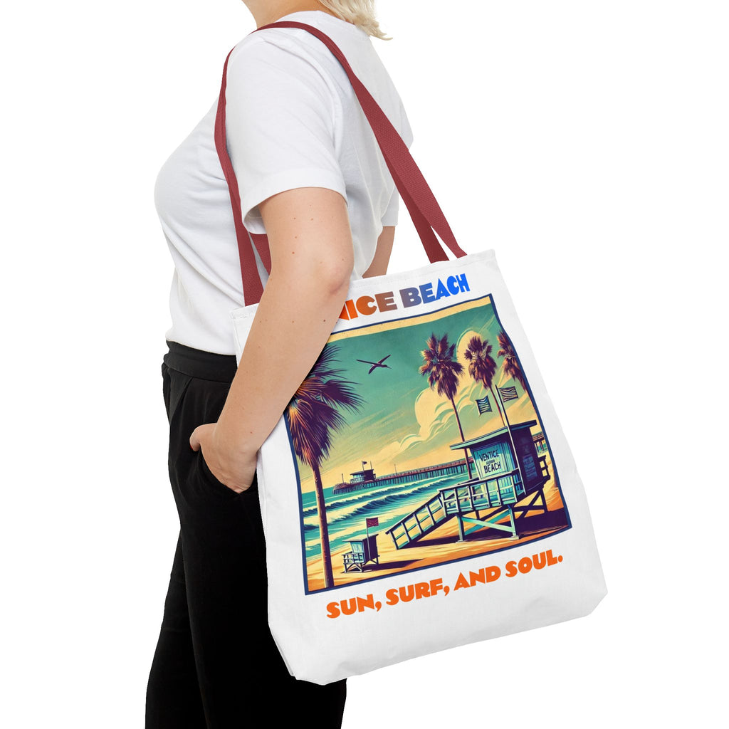 Venice Beach Tote Bag - Sun, Surf, and Soul, Beach Bag, Eco-Friendly, Summer Essential, Travel Tote, Gift for Beach Lovers