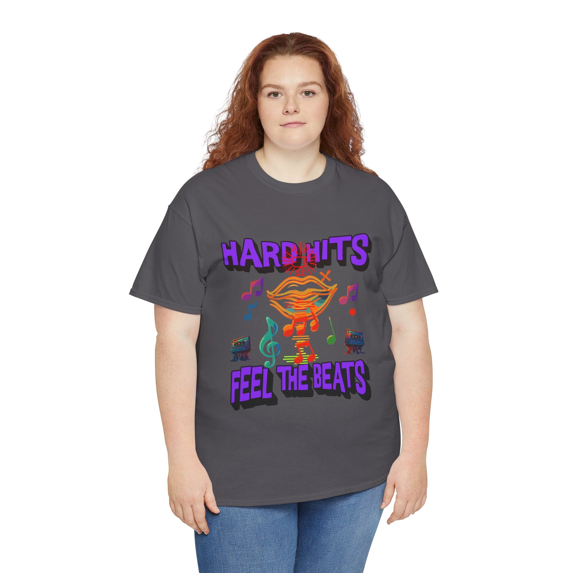 Music Lover Tee - Hard Hits Feel The Beats, Unisex Cotton Shirt, Perfect Gift for Musicians, Concerts, Festivals, Casual Wear
