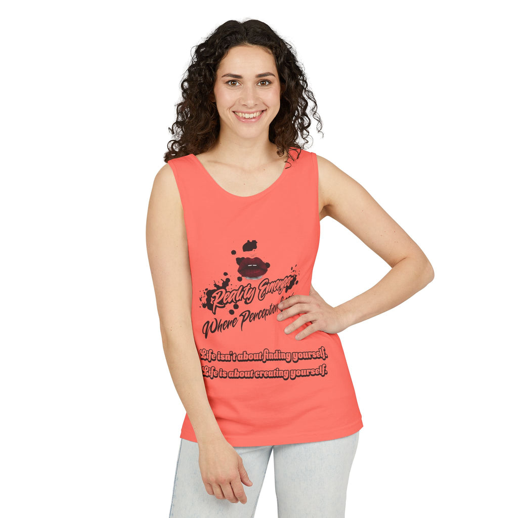 Tank Top - "Create Yourself" Quote Design, Motivational Apparel, Gift for Self-Love, Summer Essential, Positive Vibes