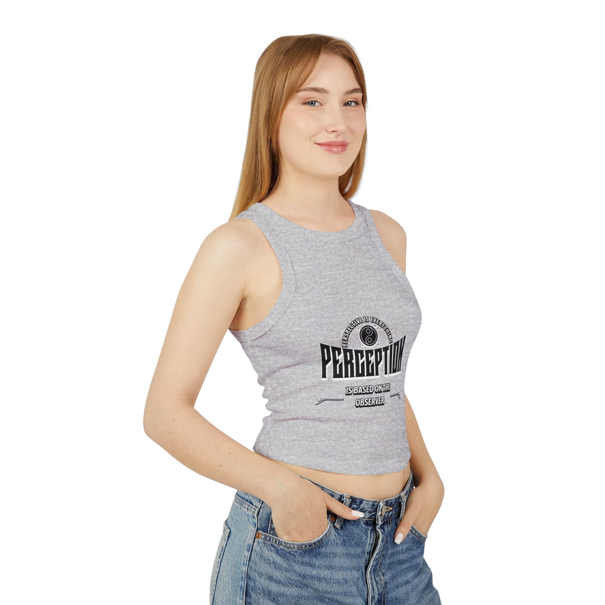 Micro Rib Racer Tank Top – Chic Tank Top, Women's Summer Top, Casual Chic Wear, Gift for Her, Inspirational Clothing, Everyday Style