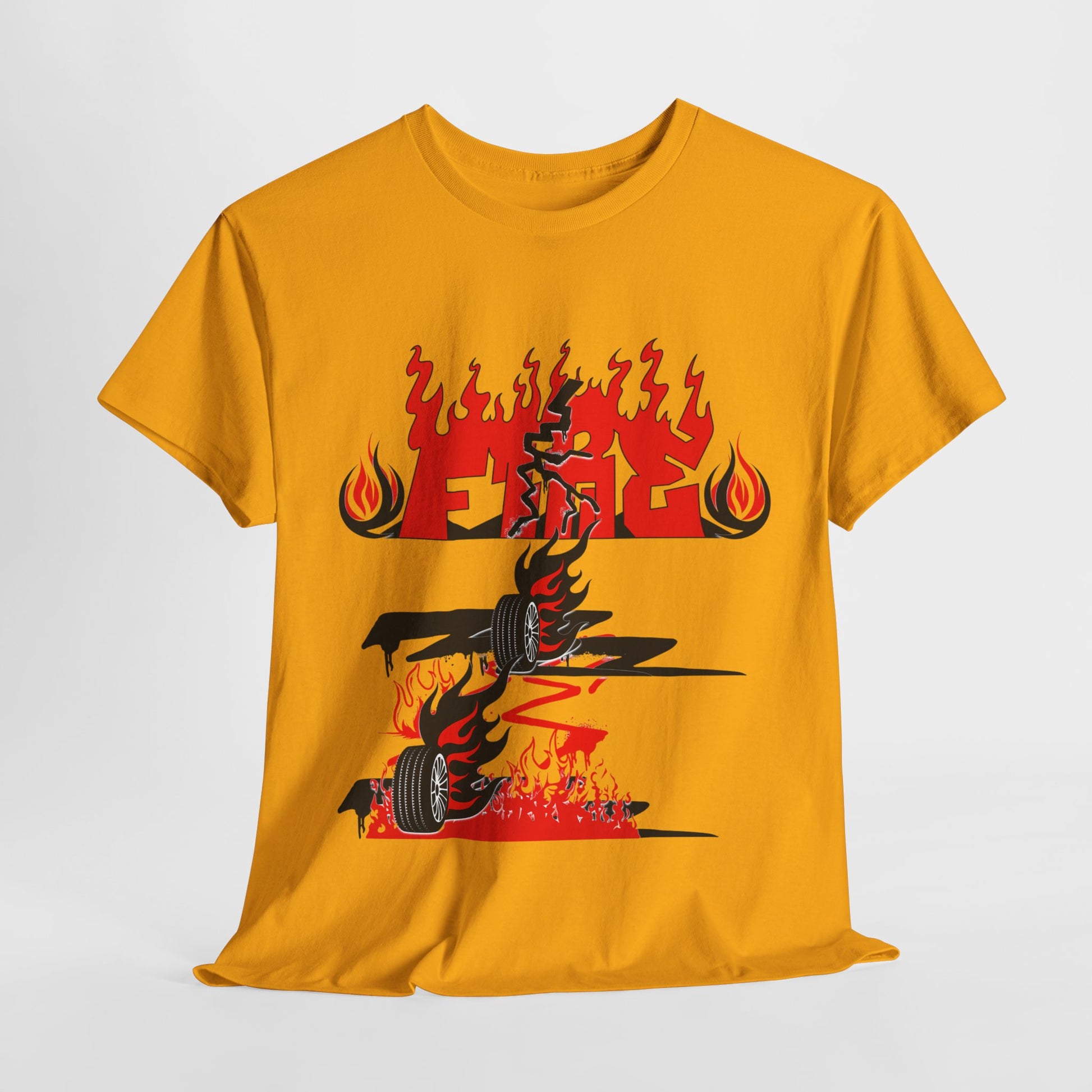 Fire Graphic Unisex Tee, Graphic T-Shirt, Casual Wear, Street Style, Gift for Him/Her, Festival Outfit