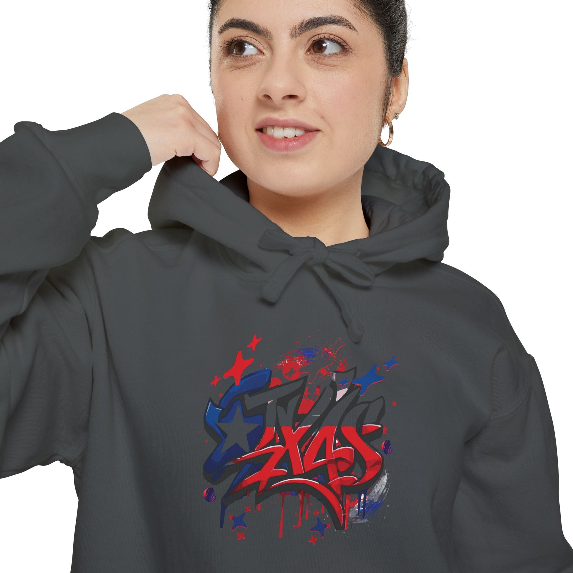 Fourth of July, Street Style Patriotic Graffiti Hoodie – Casual Unisex Sweatshirt for Celebration, Everyday Wear, Gift Idea, Summer BBQ, Fourth of July, Street Style