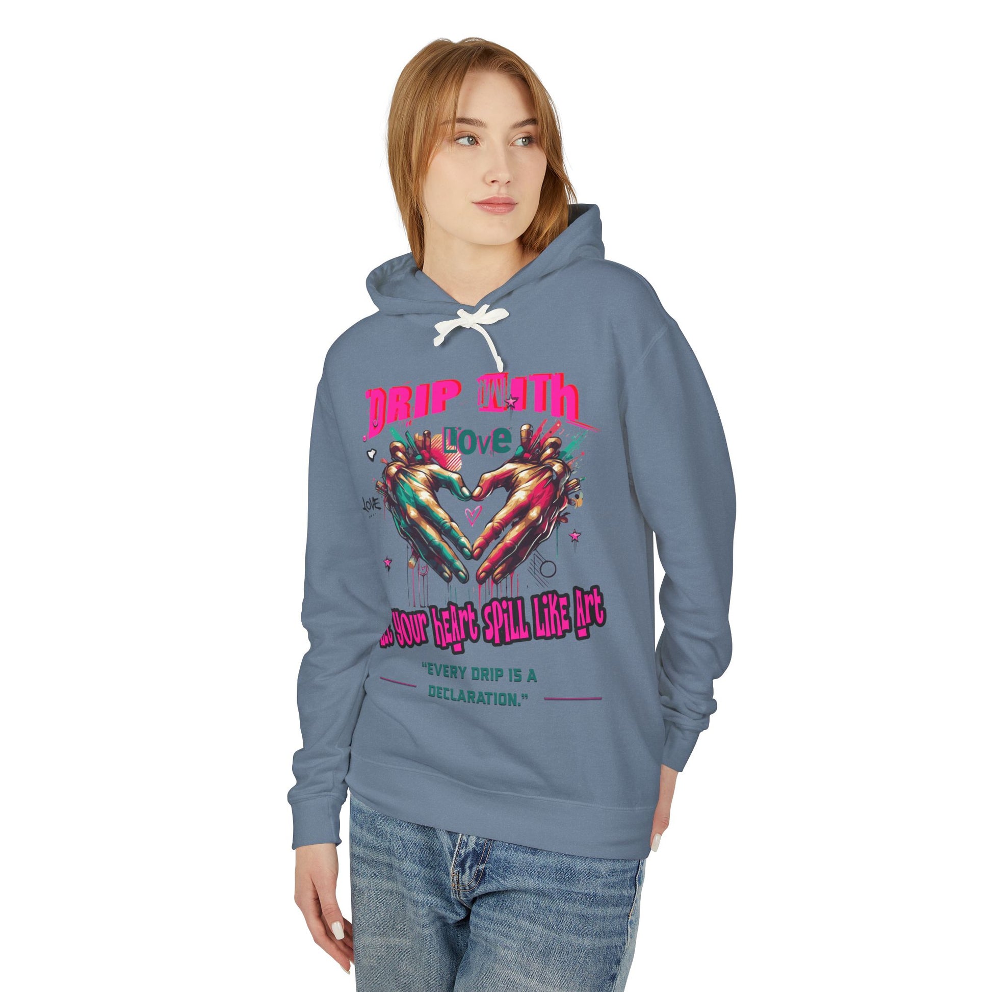 Colorful Love Hoodie, Unisex Sweatshirt for Couples, Unique Gift for Valentine's Day, Cozy Casual Hoodie, Drip with Love Design