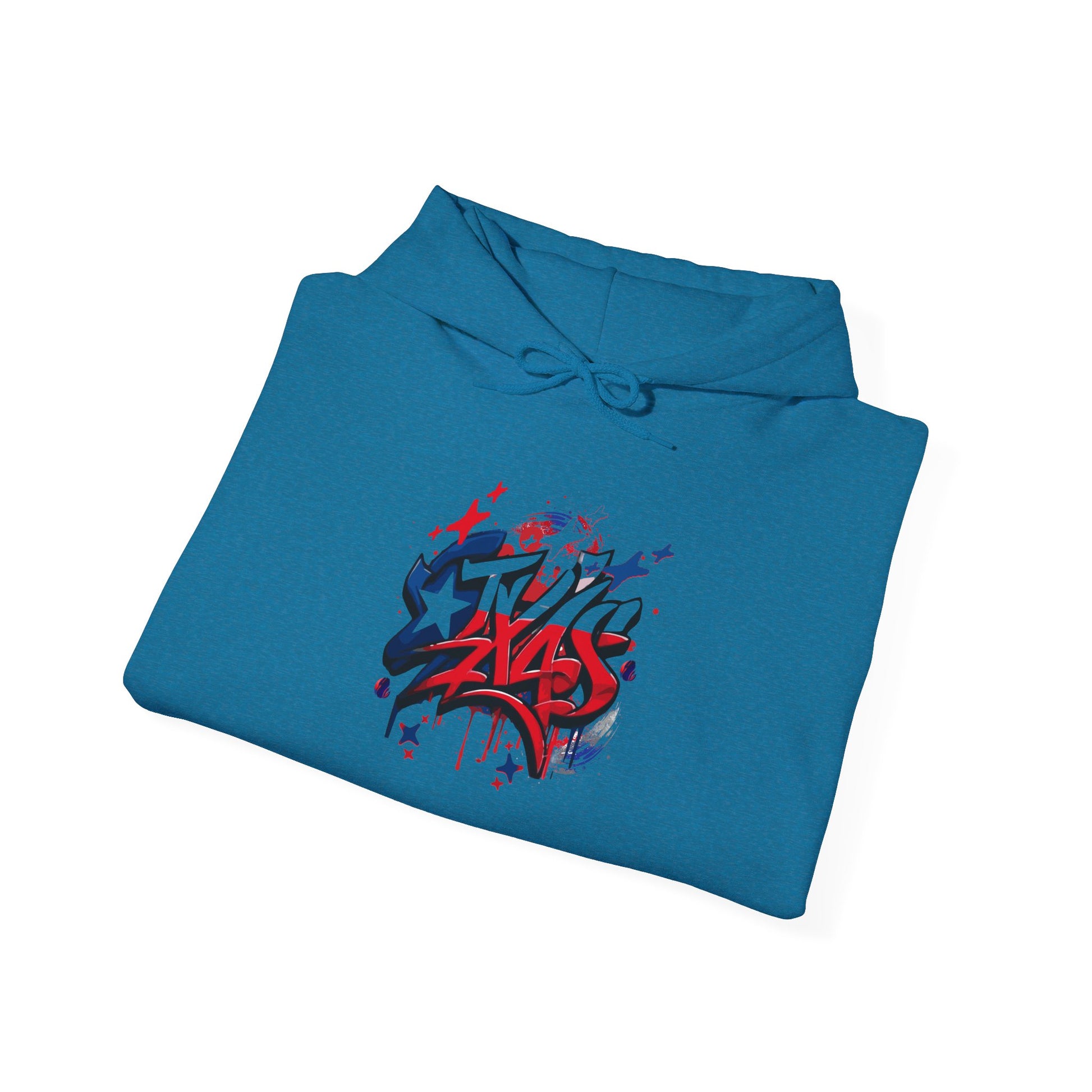 Patriotic Graffiti Hoodie, Cozy Sweatshirt for Casual Wear, Perfect Gift for July 4th, Stylish Streetwear, Unisex Fashion