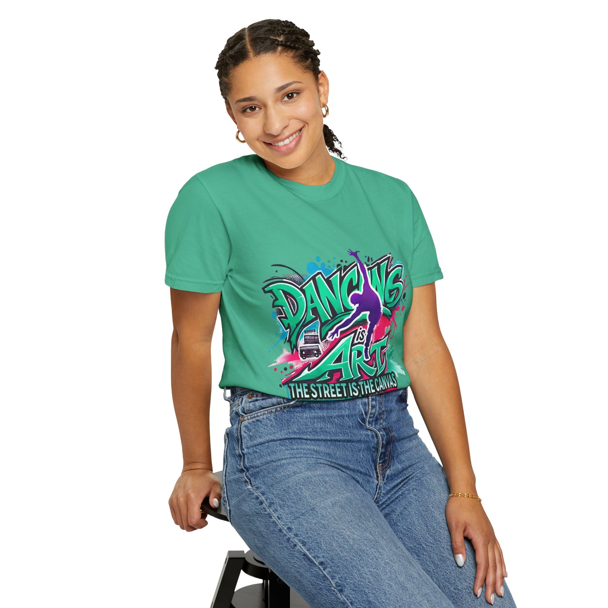 Artistic Dance T-Shirt, Urban Dance Tee, Street Art Apparel, Gift for Dancers, Graffiti Shirt, Colorful Expression Tee