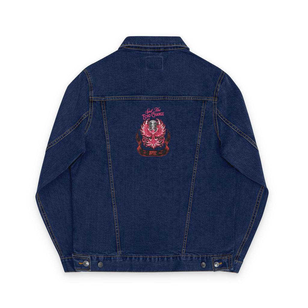 Unisex Classic Denim Jacket – Phoenix & Microphone Embroidered Back