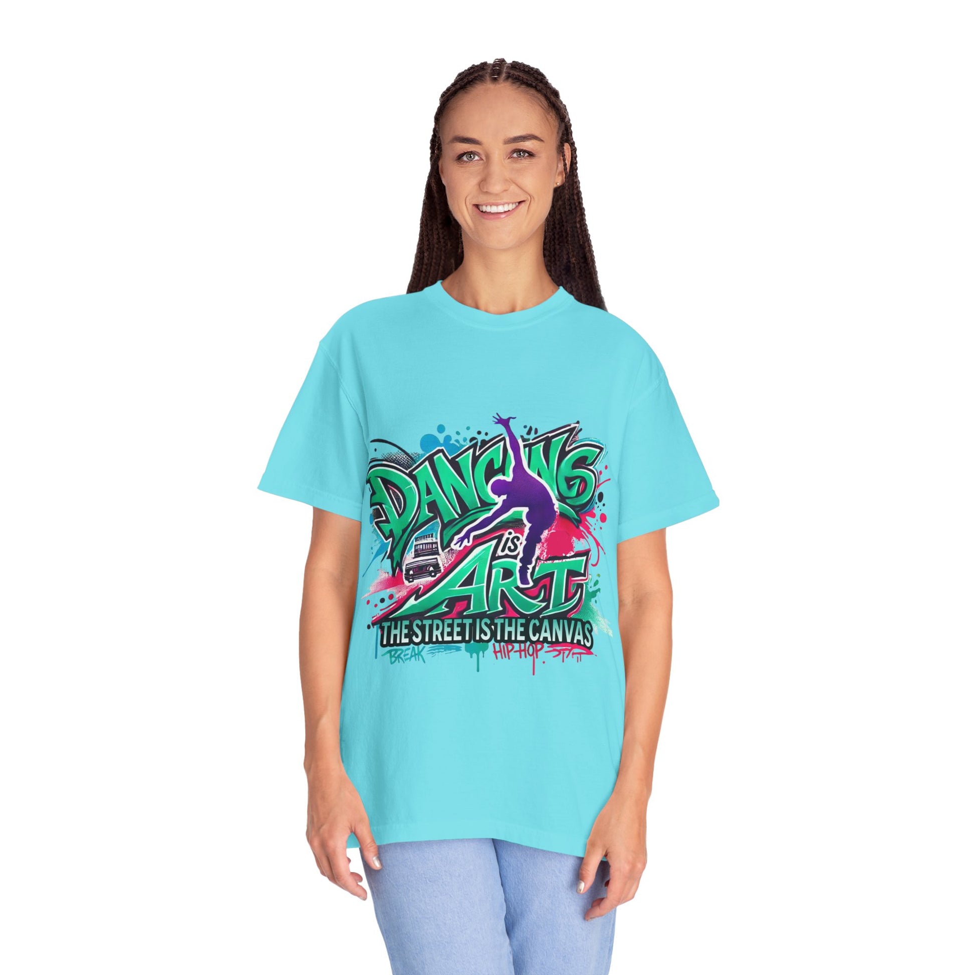 Artistic Dance T-Shirt, Urban Dance Tee, Street Art Apparel, Gift for Dancers, Graffiti Shirt, Colorful Expression Tee