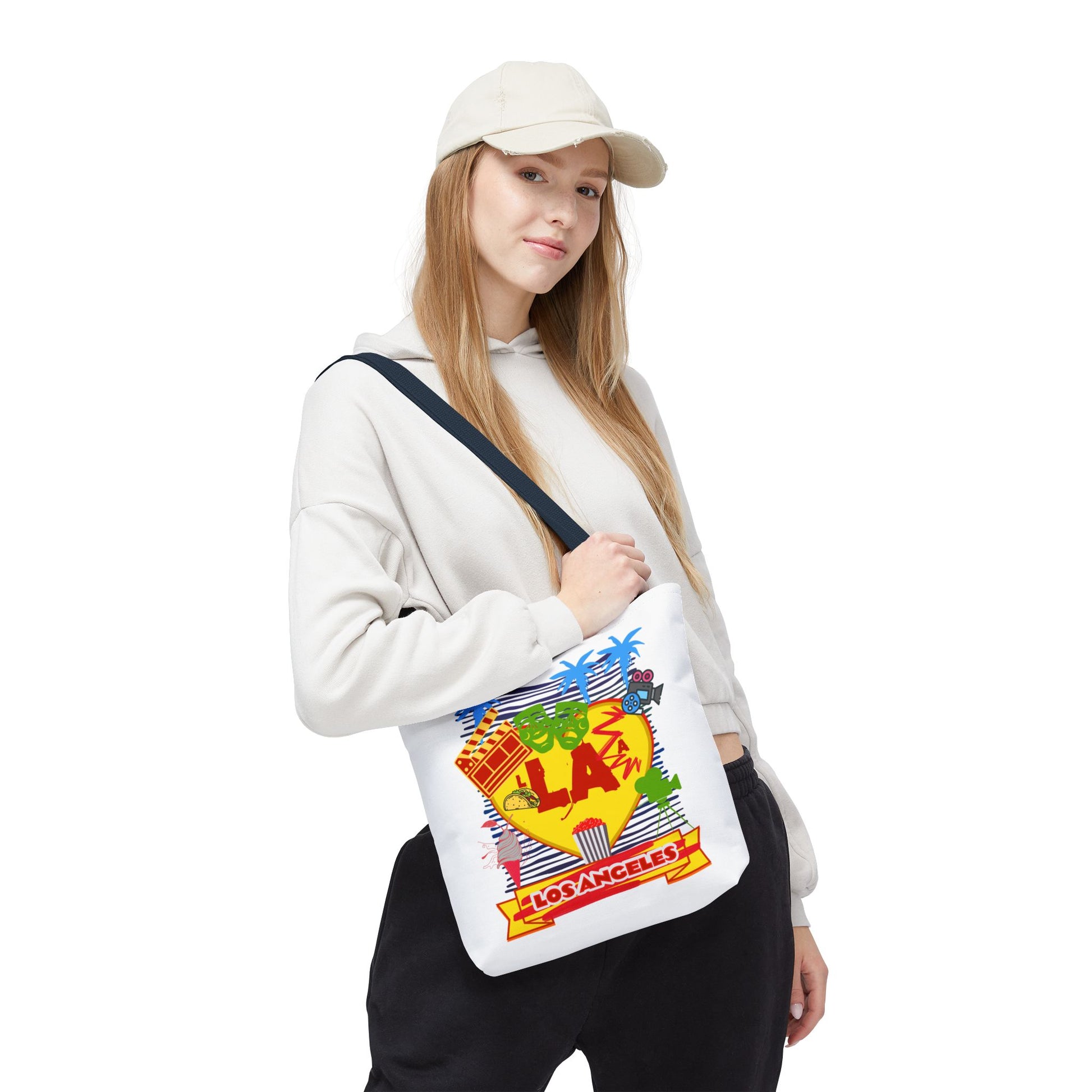 Los Angeles Love Tote Bag, Fun Beach Bag, Travel Tote, Summer Accessory, Gift for Travelers, AOP Design