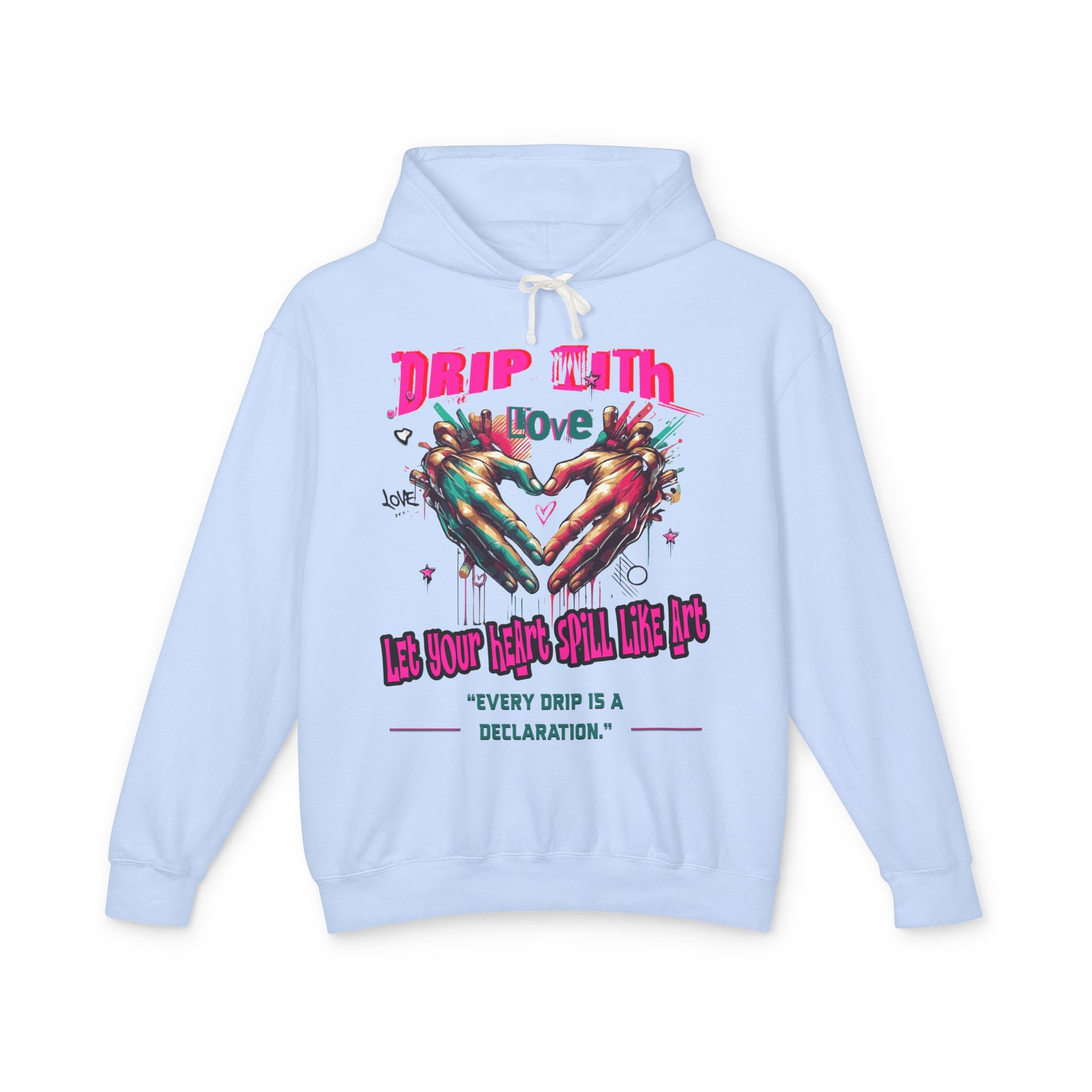 Colorful Love Hoodie, Unisex Sweatshirt for Couples, Unique Gift for Valentine's Day, Cozy Casual Hoodie, Drip with Love Design