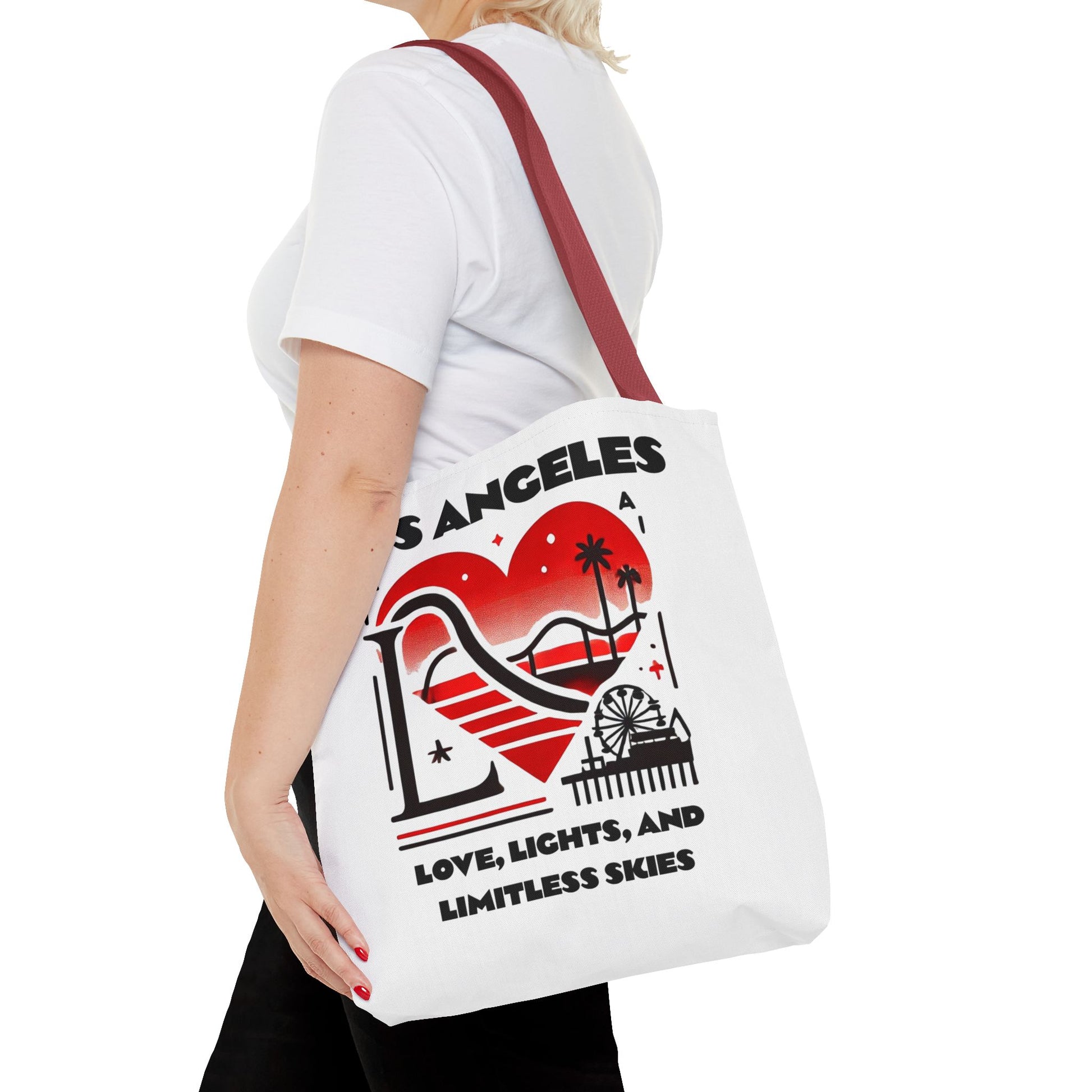 Los Angeles Love Tote Bag | AOP Beach Bag, Shopping Tote, Travel Bag, Eco-Friendly Gift, California Souvenir