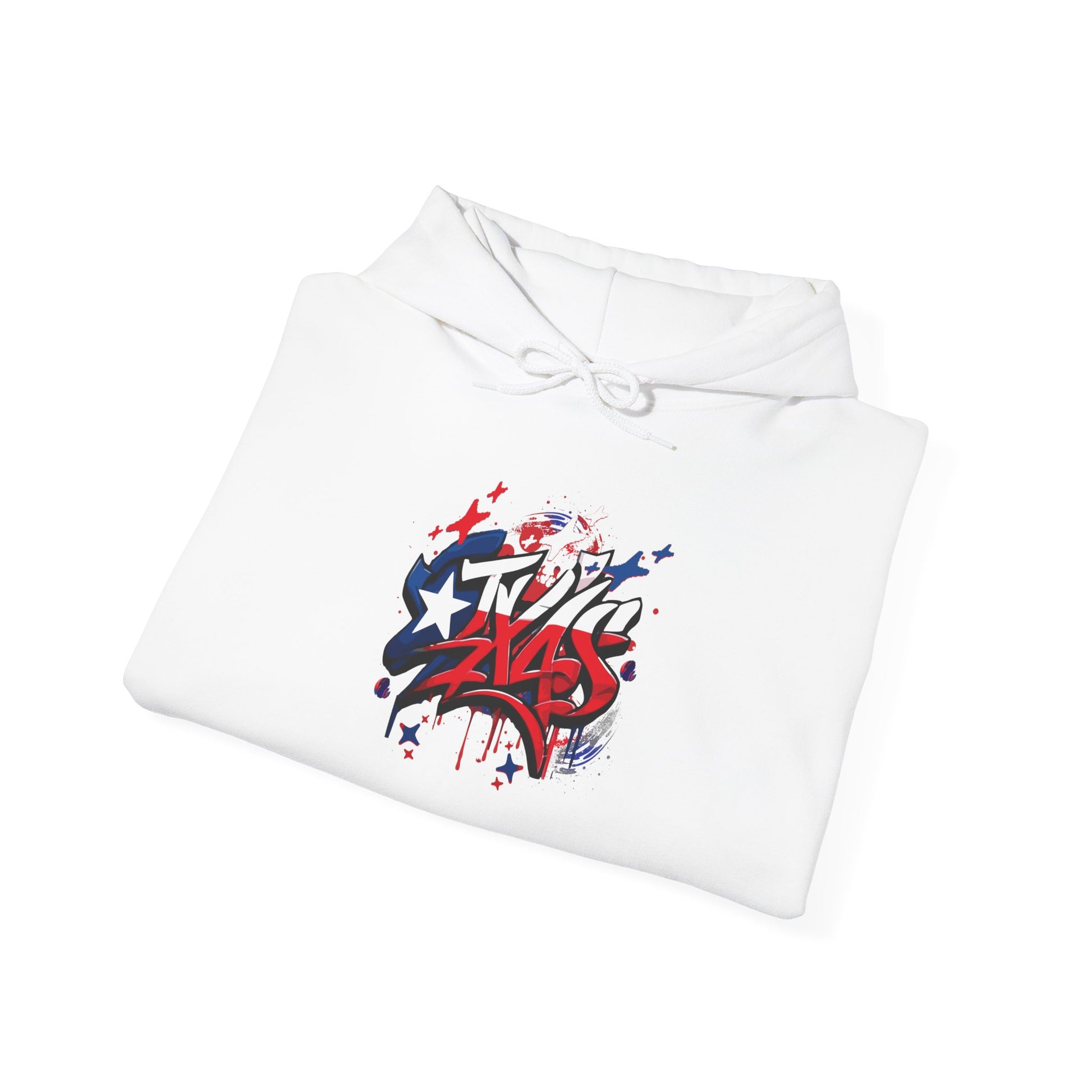 Patriotic Graffiti Hoodie, Cozy Sweatshirt for Casual Wear, Perfect Gift for July 4th, Stylish Streetwear, Unisex Fashion