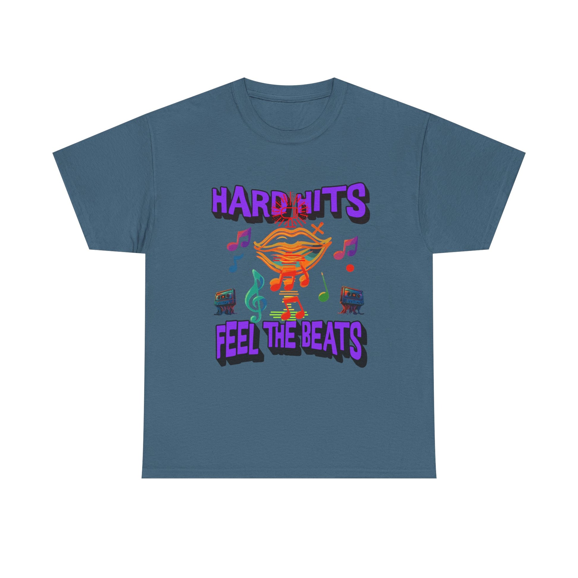 Music Lover Tee - Hard Hits Feel The Beats, Unisex Cotton Shirt, Perfect Gift for Musicians, Concerts, Festivals, Casual Wear