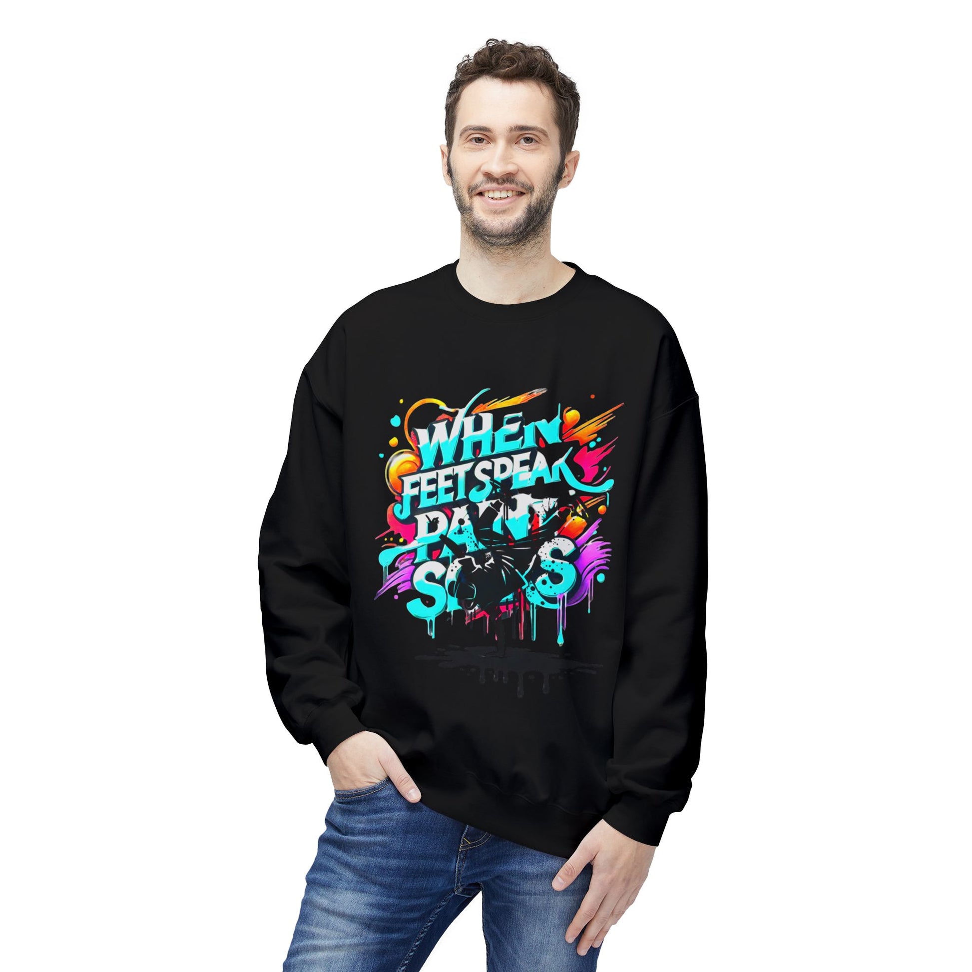 Bold in Motion Sweatshirt, Unisex Fashion Sweatshirt, Art Lover Apparel, Gift for Dancers, Street Art Crew
