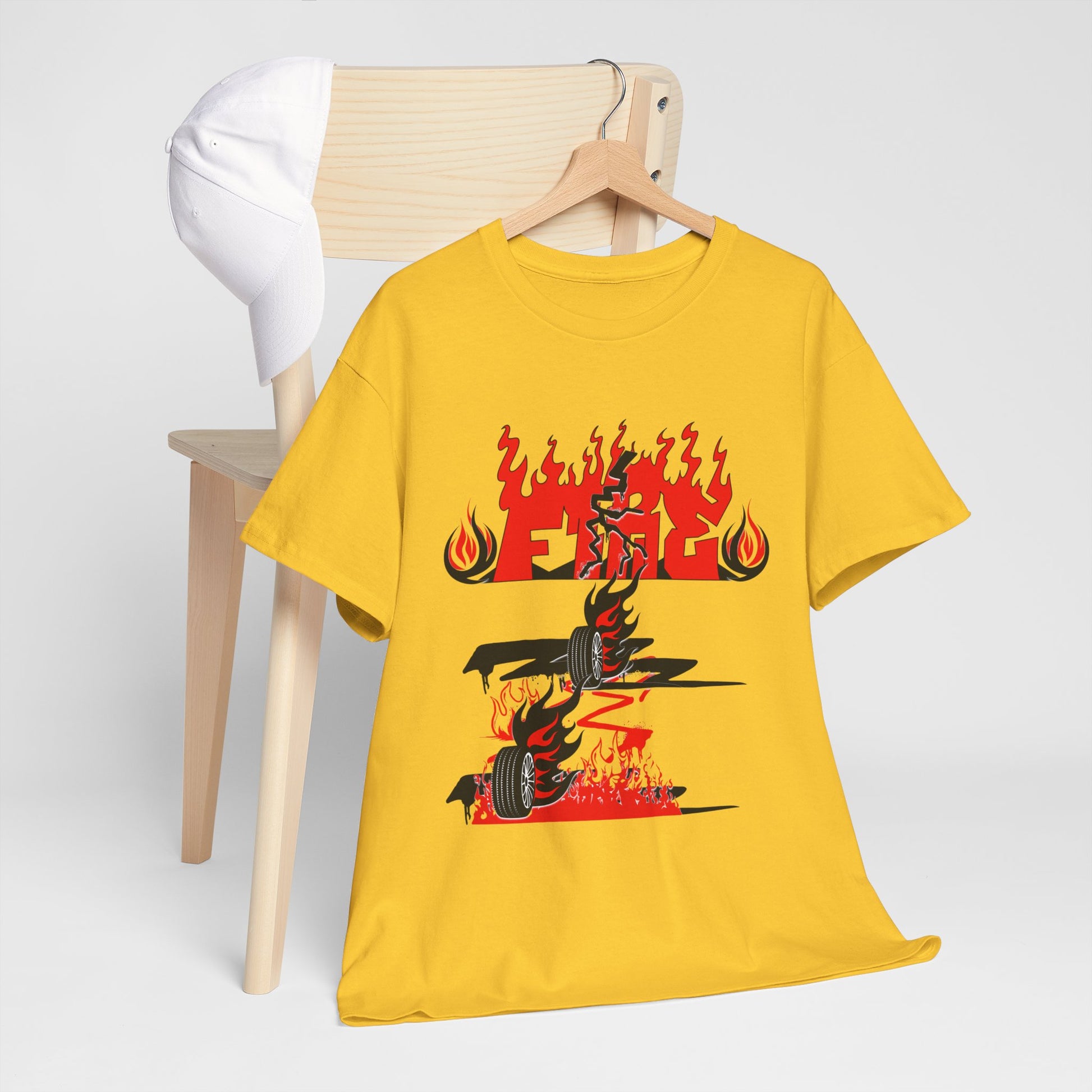 Fire Graphic Unisex Tee, Graphic T-Shirt, Casual Wear, Street Style, Gift for Him/Her, Festival Outfit