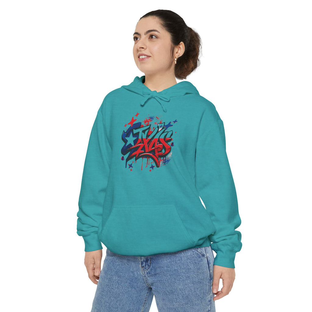 Fourth of July, Street Style Patriotic Graffiti Hoodie – Casual Unisex Sweatshirt for Celebration, Everyday Wear, Gift Idea, Summer BBQ, Fourth of July, Street Style