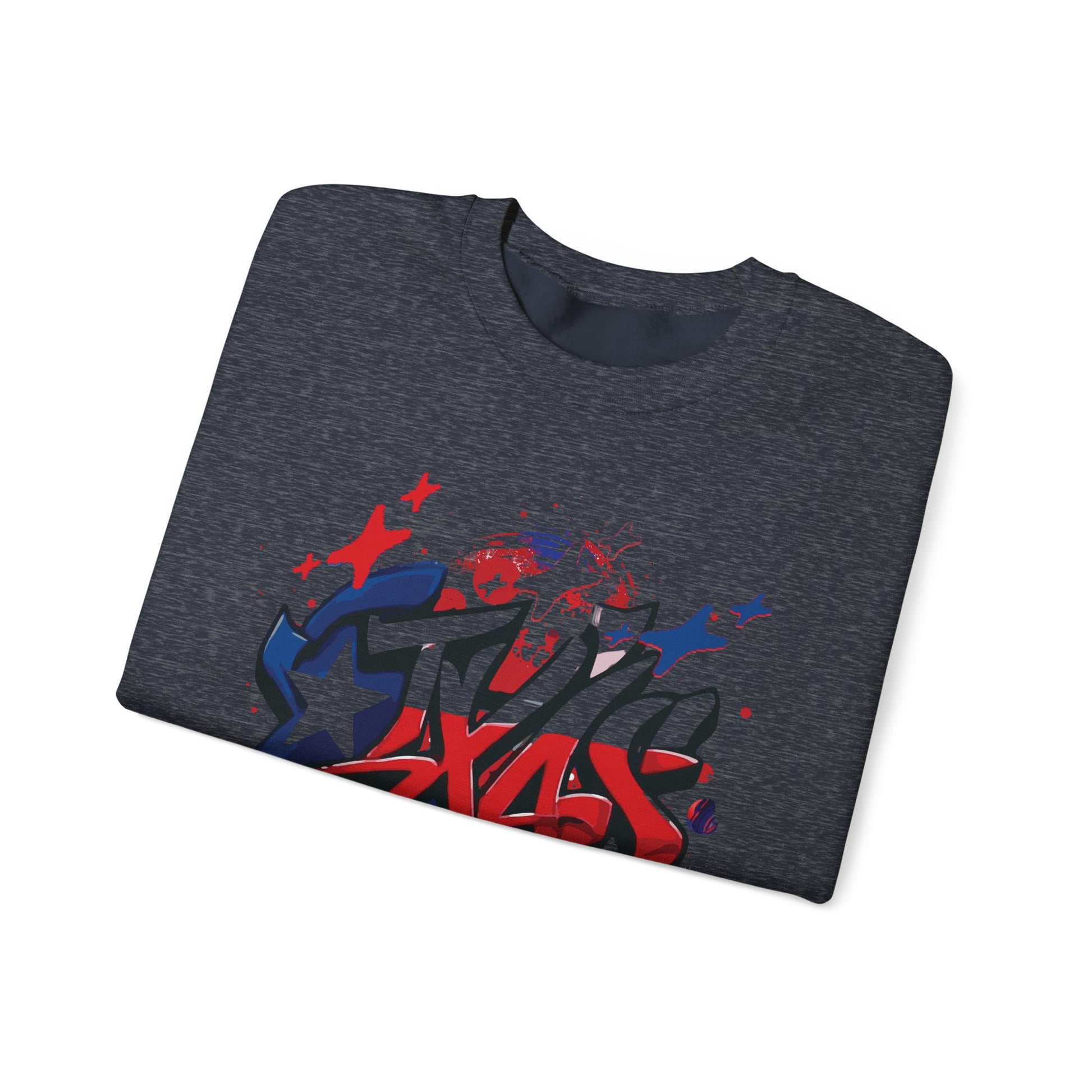 Texas Graffiti Crewneck Sweatshirt, Urban Streetwear, Unisex Fashion, Graphic Sweatshirt, Cozy Layering Piece, Gift for Him/Her