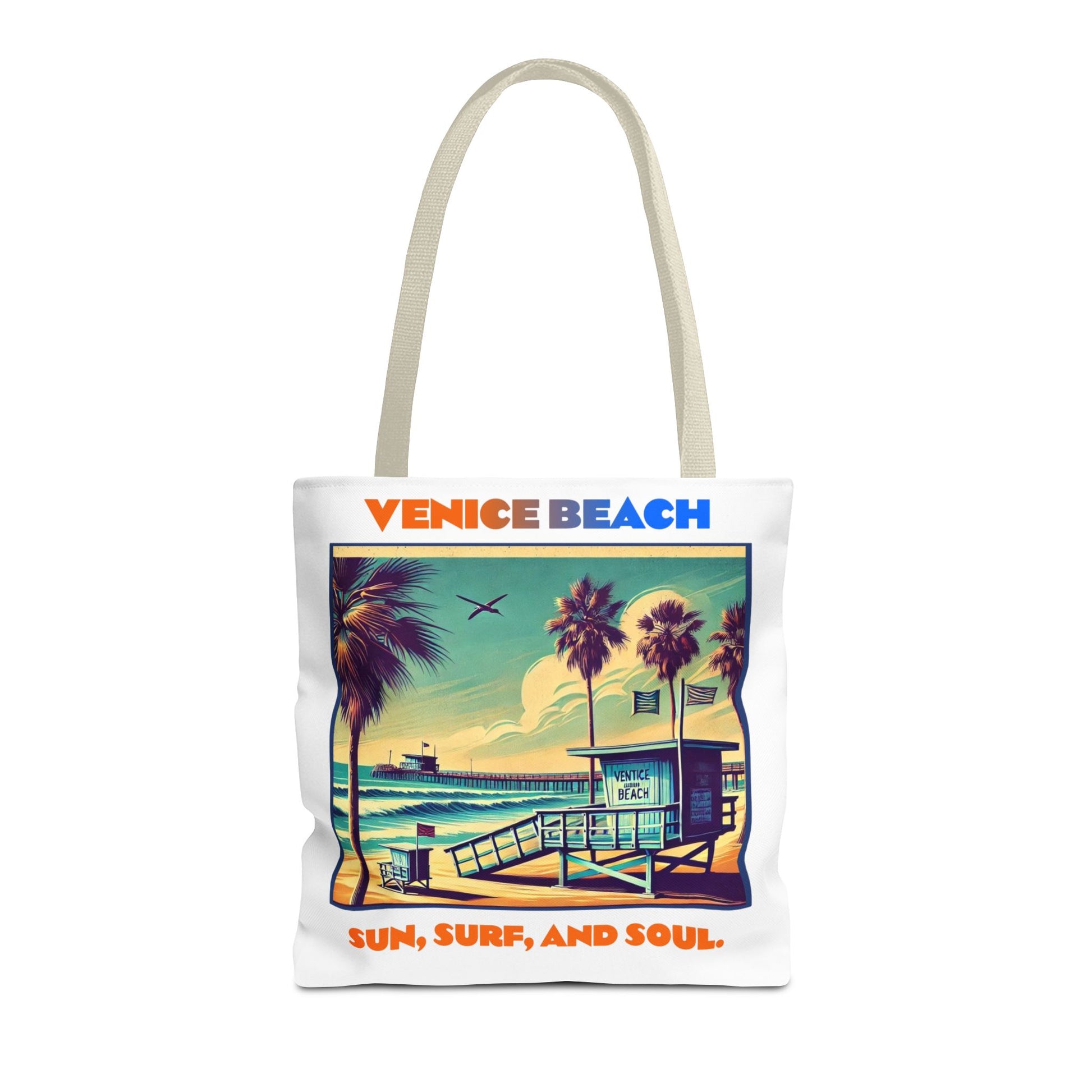 Venice Beach Tote Bag - Sun, Surf, and Soul, Beach Bag, Eco-Friendly, Summer Essential, Travel Tote, Gift for Beach Lovers