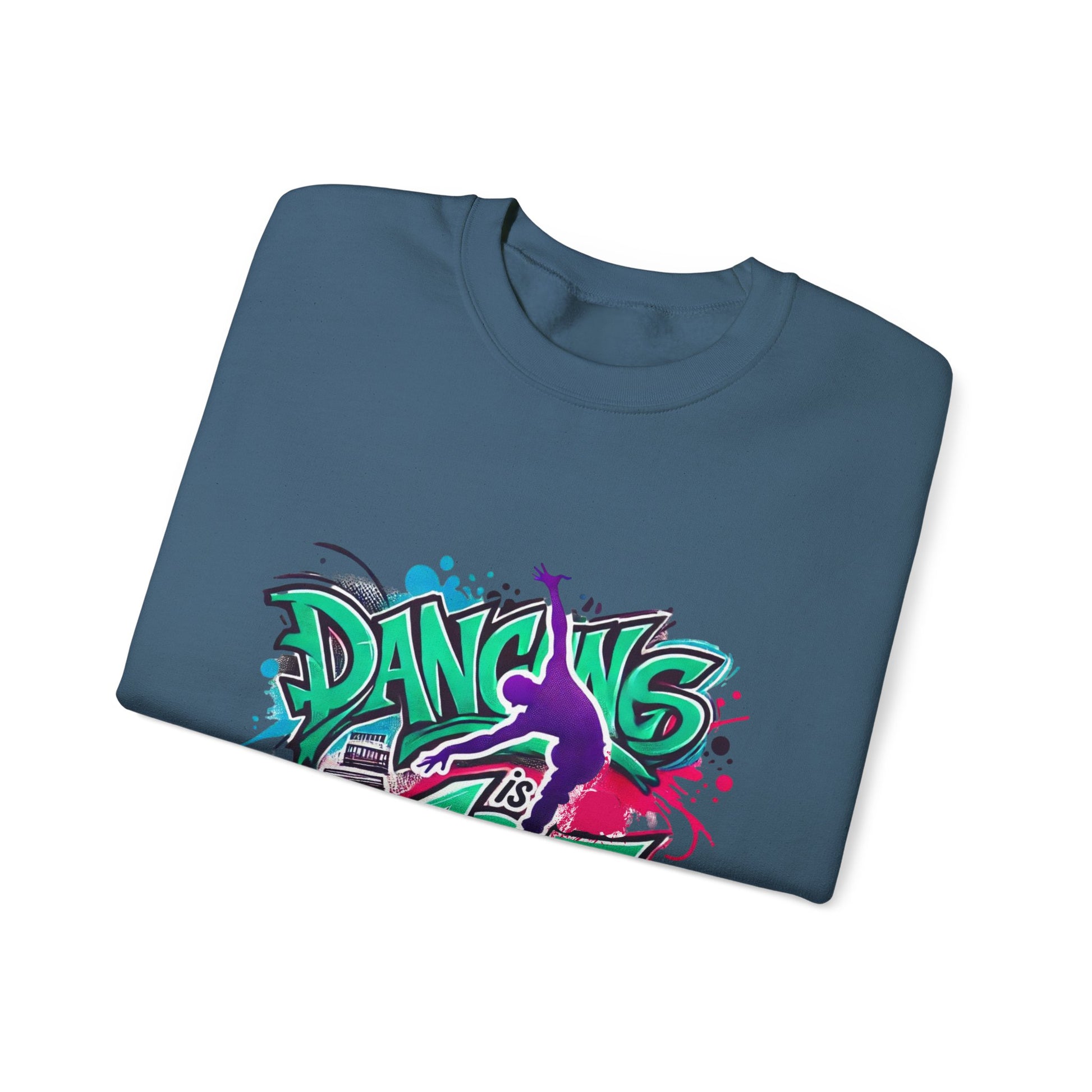 Colorful Street Art Sweatshirt, Unisex Crewneck Pullover, Dance Sweatshirt Gift, Streetwear Apparel, Artsy Fashion