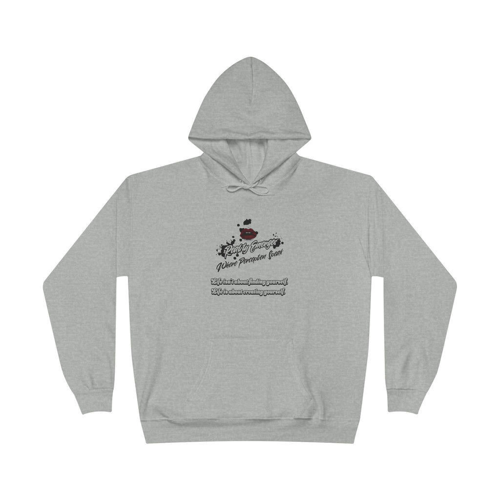 Hoodie Reality Emerges Where Perception Speaks Red Lips and Ink Splatter Design