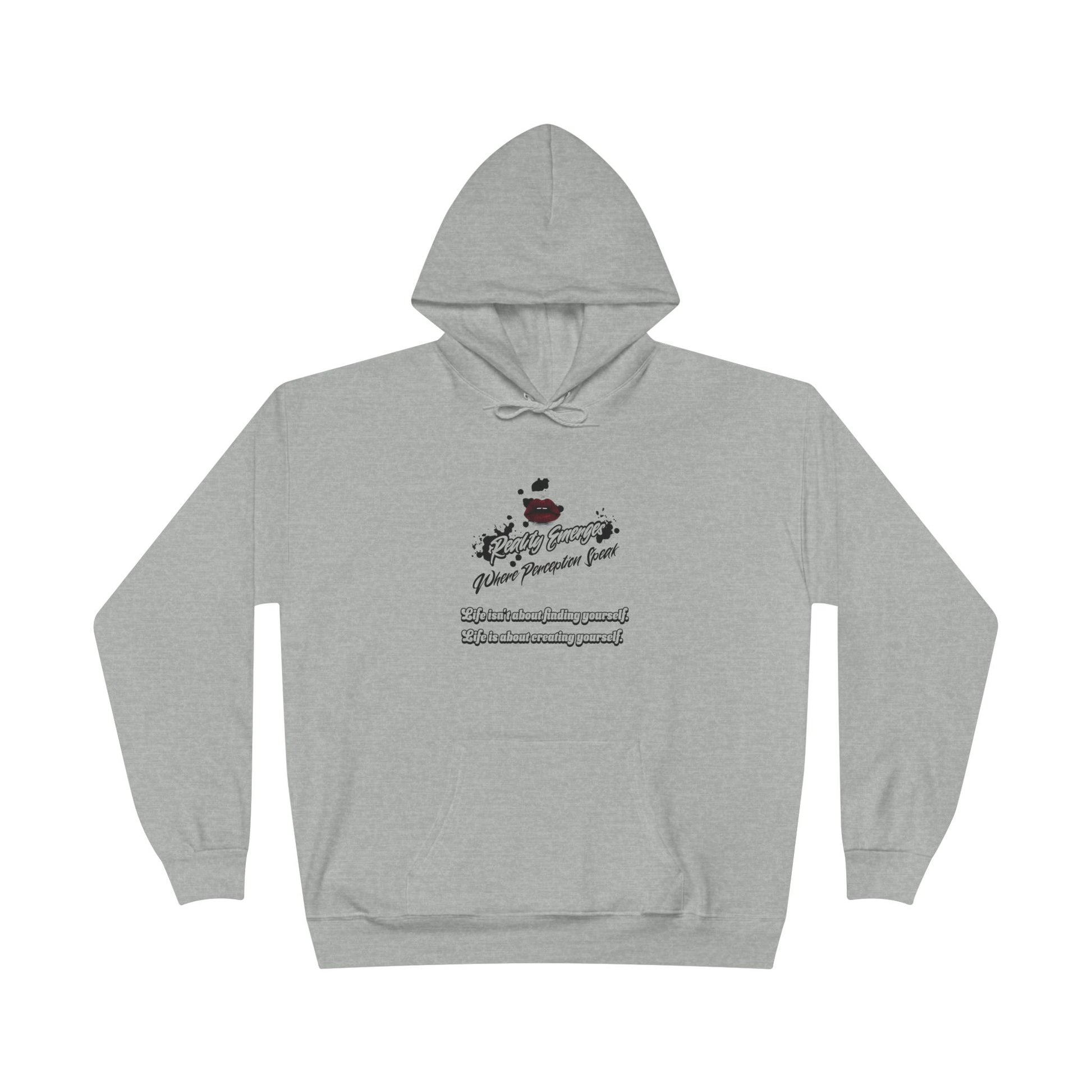 Hoodie Reality Emerges Where Perception Speaks Red Lips and Ink Splatter Design