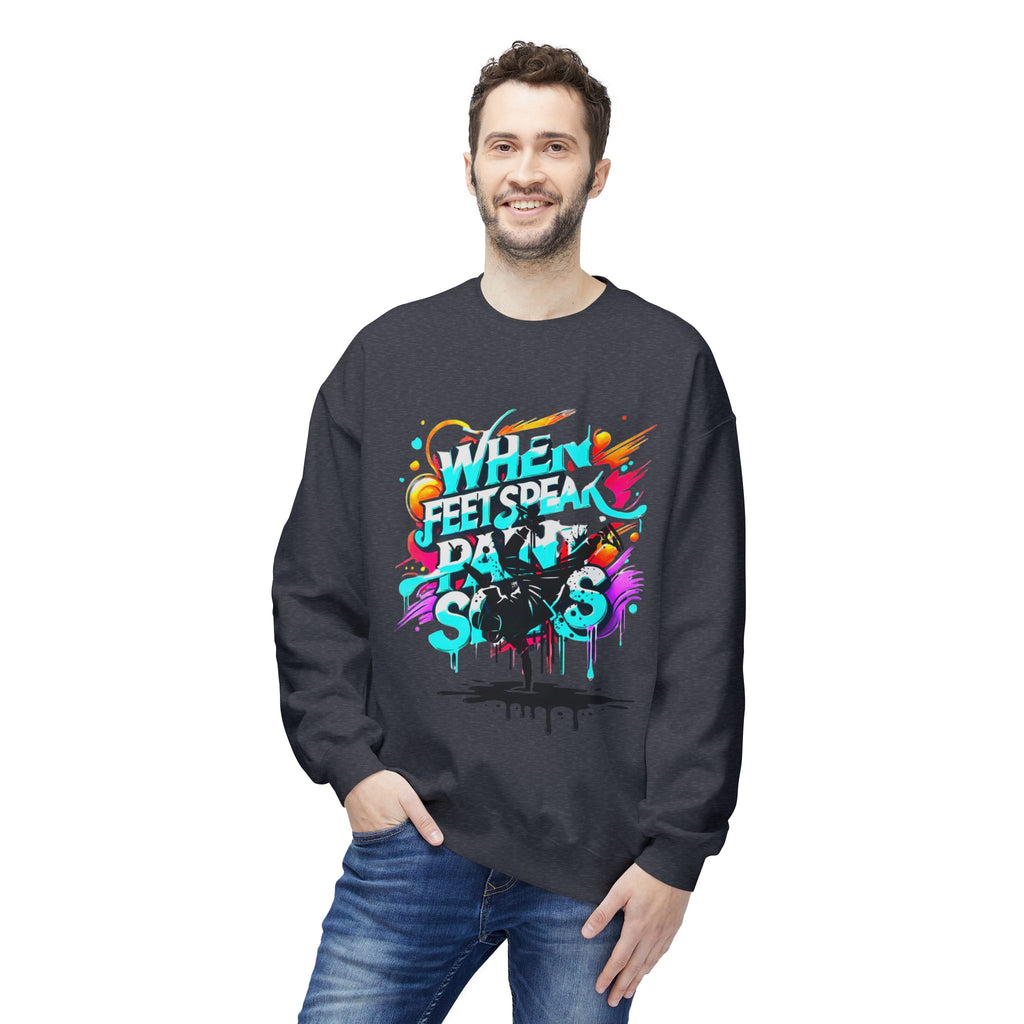 Bold in Motion Sweatshirt, Unisex Fashion Sweatshirt, Art Lover Apparel, Gift for Dancers, Street Art Crew