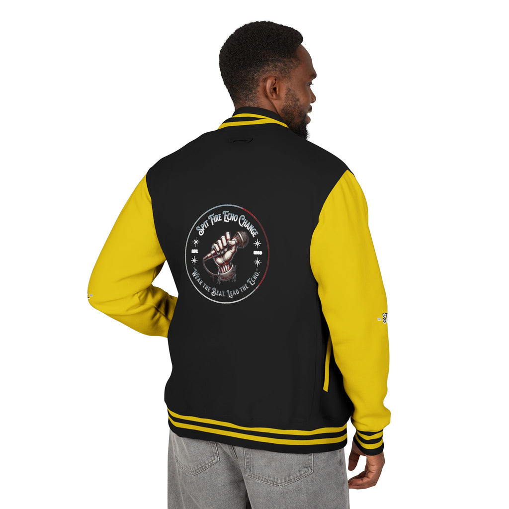 Unisex Varsity Letterman Jacket – Spit Fire Echo Change Embroidered Design