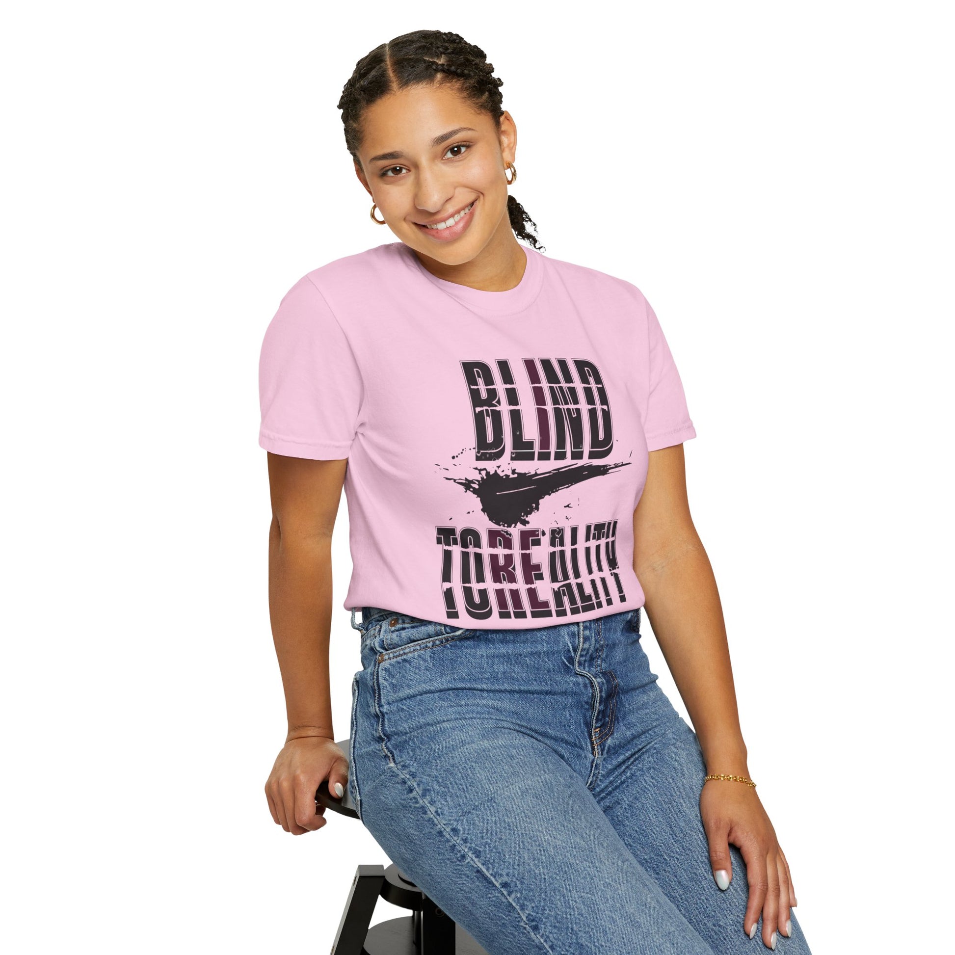 Unisex Garment-Dyed T-shirt with 'Blind to Reality - Clear the Fog' Design, Casual Wear, Gift for Dreamers, Inspirational Tee, [...]