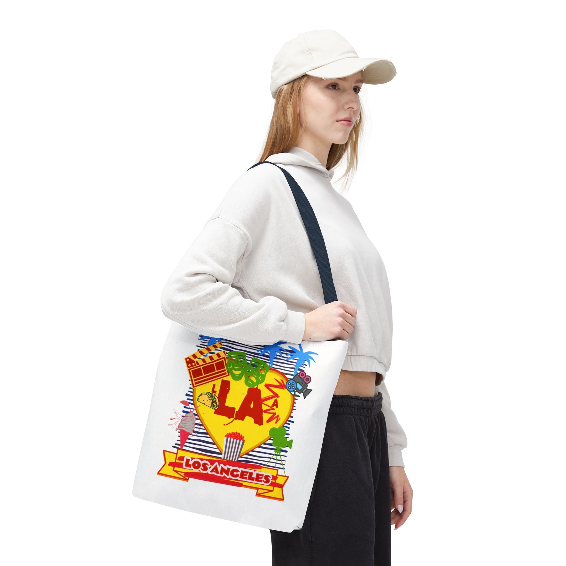 Los Angeles Love Tote Bag, Fun Beach Bag, Travel Tote, Summer Accessory, Gift for Travelers, AOP Design