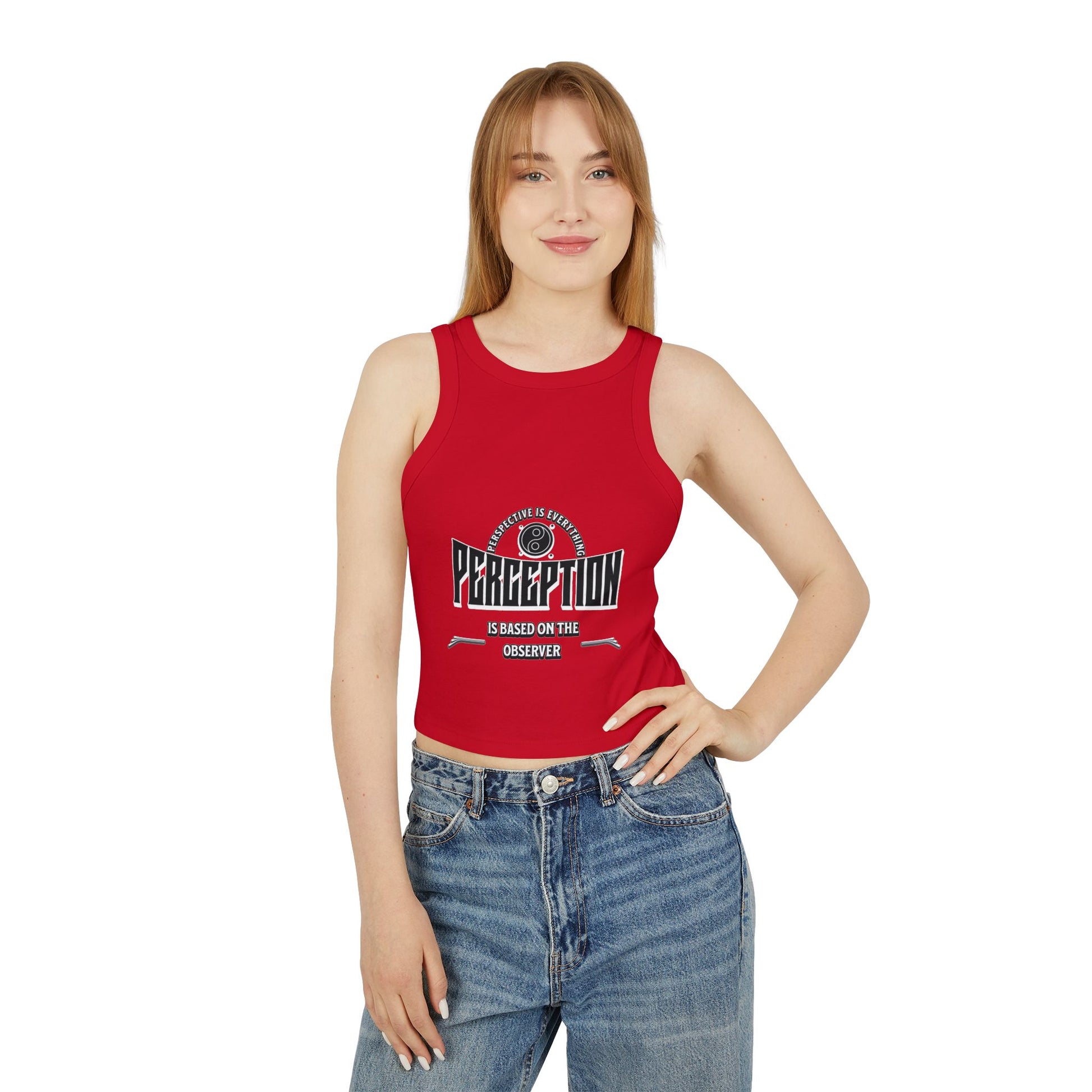 Micro Rib Racer Tank Top – Chic Tank Top, Women's Summer Top, Casual Chic Wear, Gift for Her, Inspirational Clothing, Everyday Style