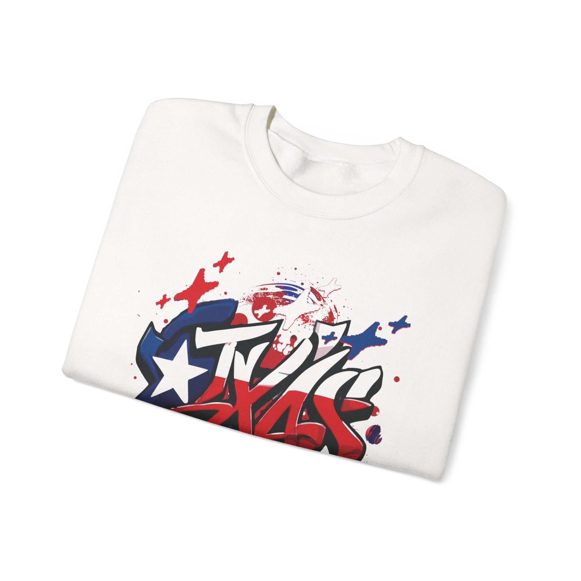 Texas Graffiti Crewneck Sweatshirt, Urban Streetwear, Unisex Fashion, Graphic Sweatshirt, Cozy Layering Piece, Gift for Him/Her