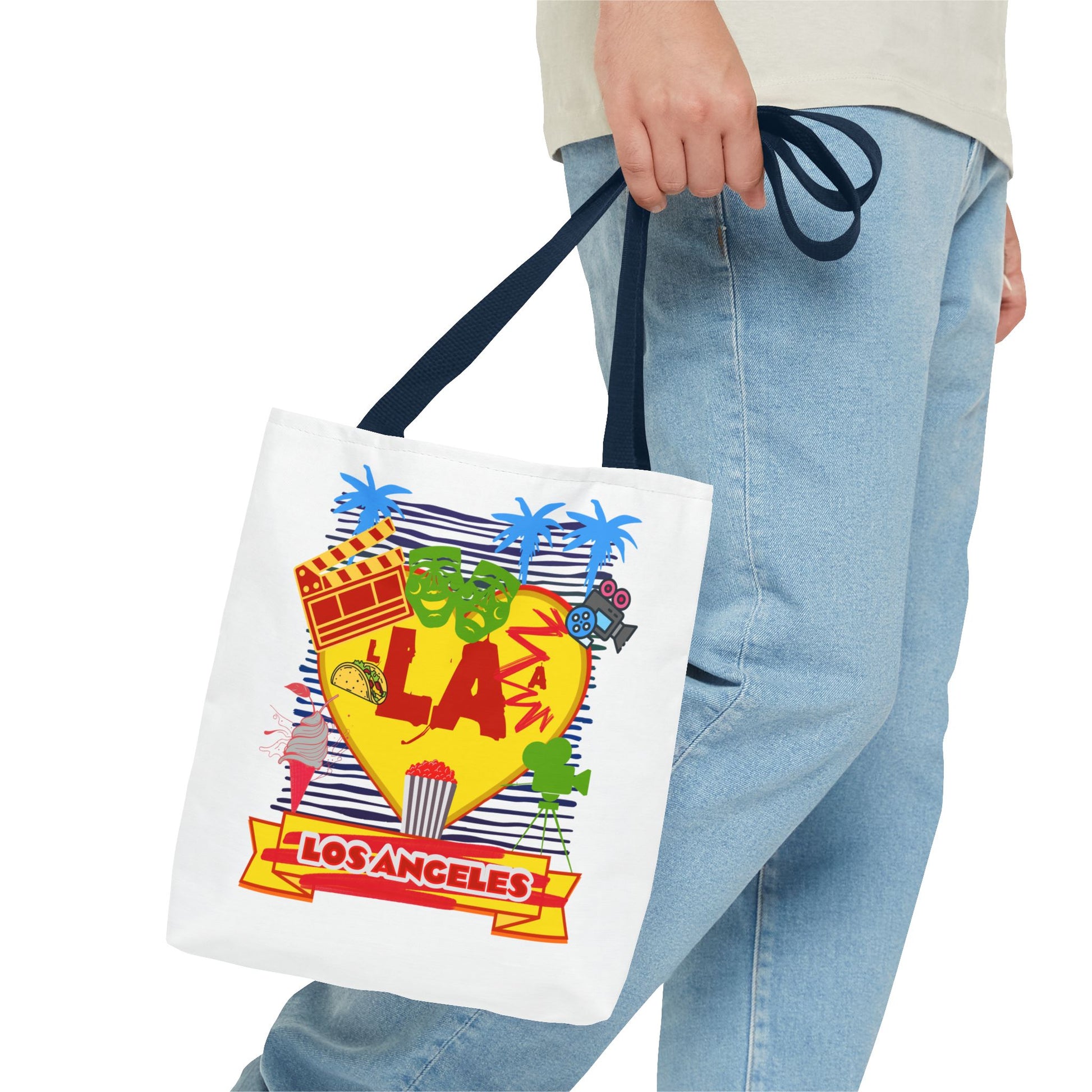 Los Angeles Love Tote Bag, Fun Beach Bag, Travel Tote, Summer Accessory, Gift for Travelers, AOP Design