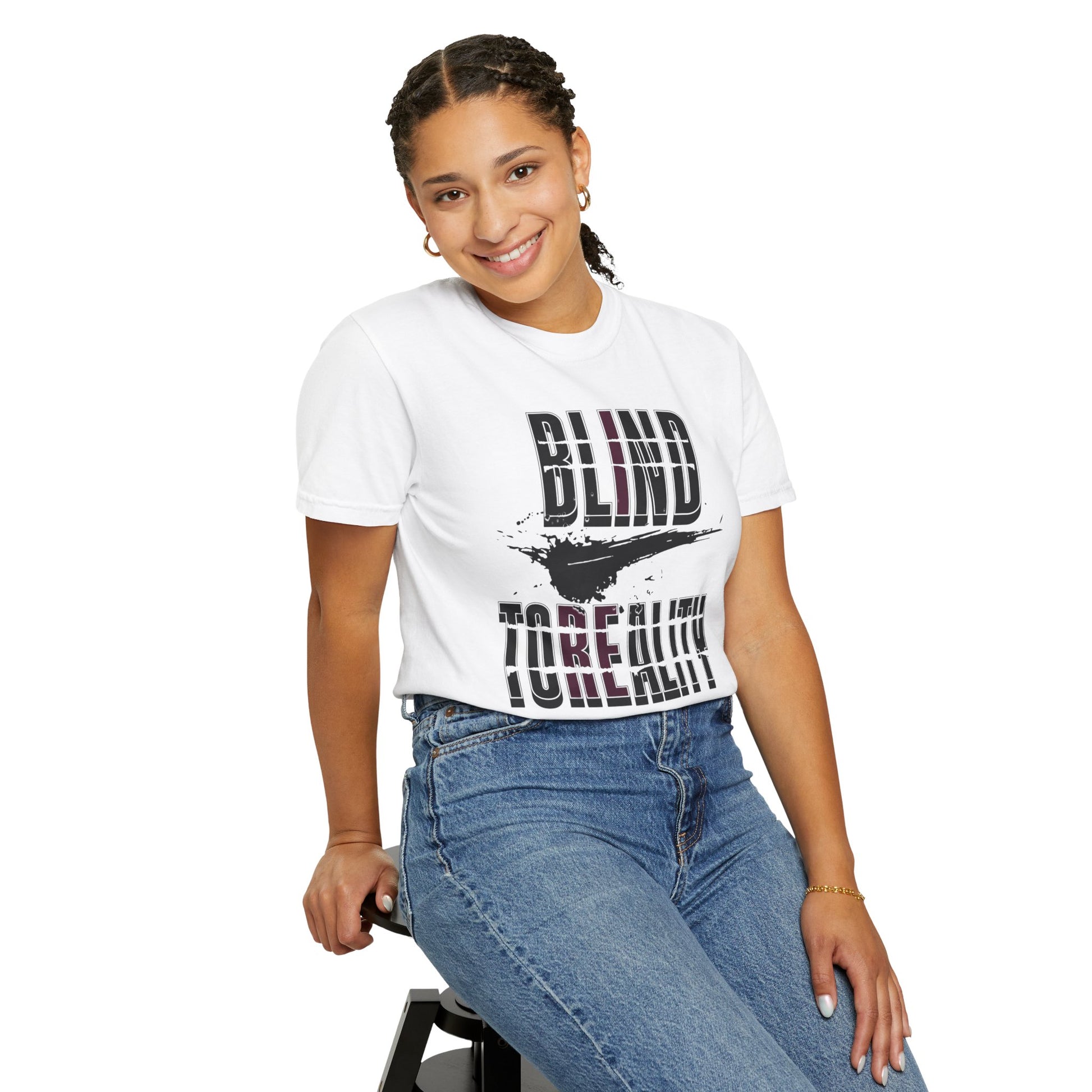 Unisex Garment-Dyed T-shirt with 'Blind to Reality - Clear the Fog' Design, Casual Wear, Gift for Dreamers, Inspirational Tee, [...]