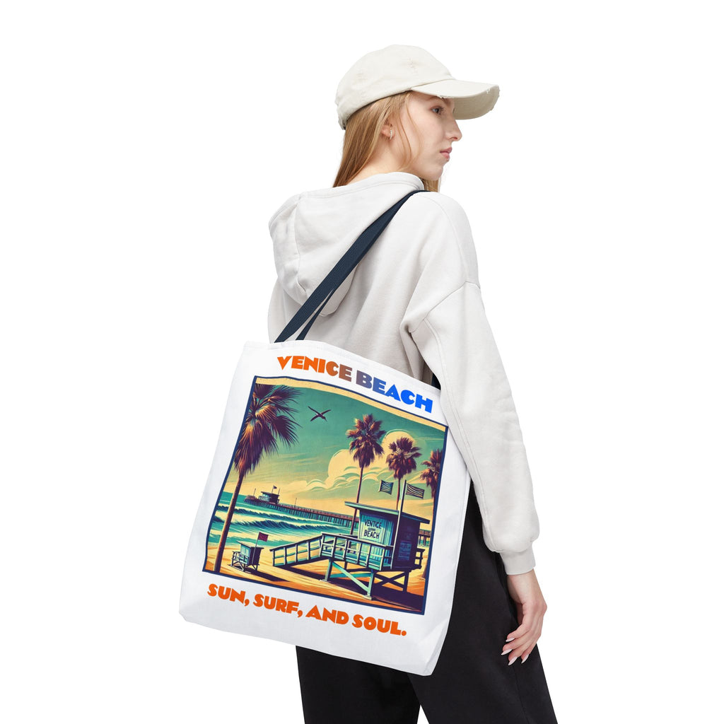 Venice Beach Tote Bag - Sun, Surf, and Soul, Beach Bag, Eco-Friendly, Summer Essential, Travel Tote, Gift for Beach Lovers